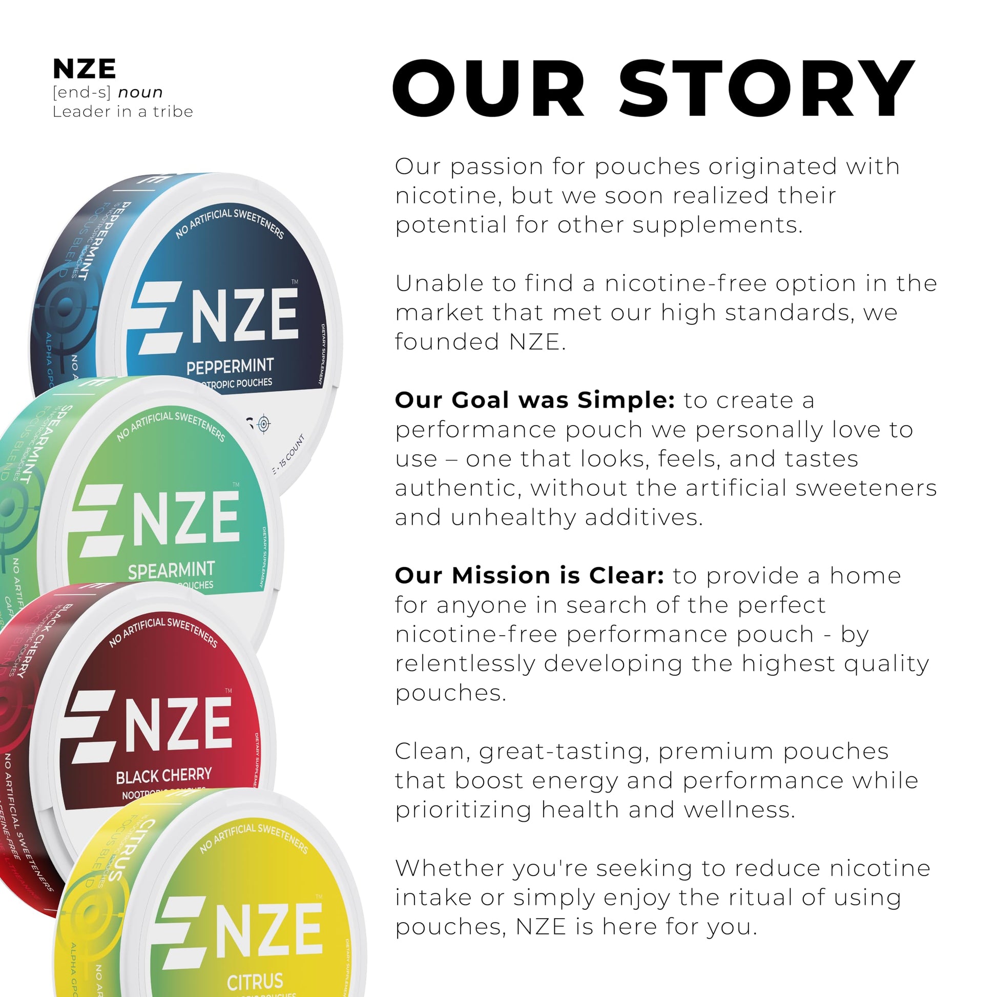 NZE Caffeine Free Nootropic Pouches (Black Cherry) - Nootropic Pouches with Alpha GPC, L-Tyrosine & L-Theanine - No Sugar or Artificial Sweeteners - 15 Pouches Per Can - 5 Pack NZE buy supplements canada