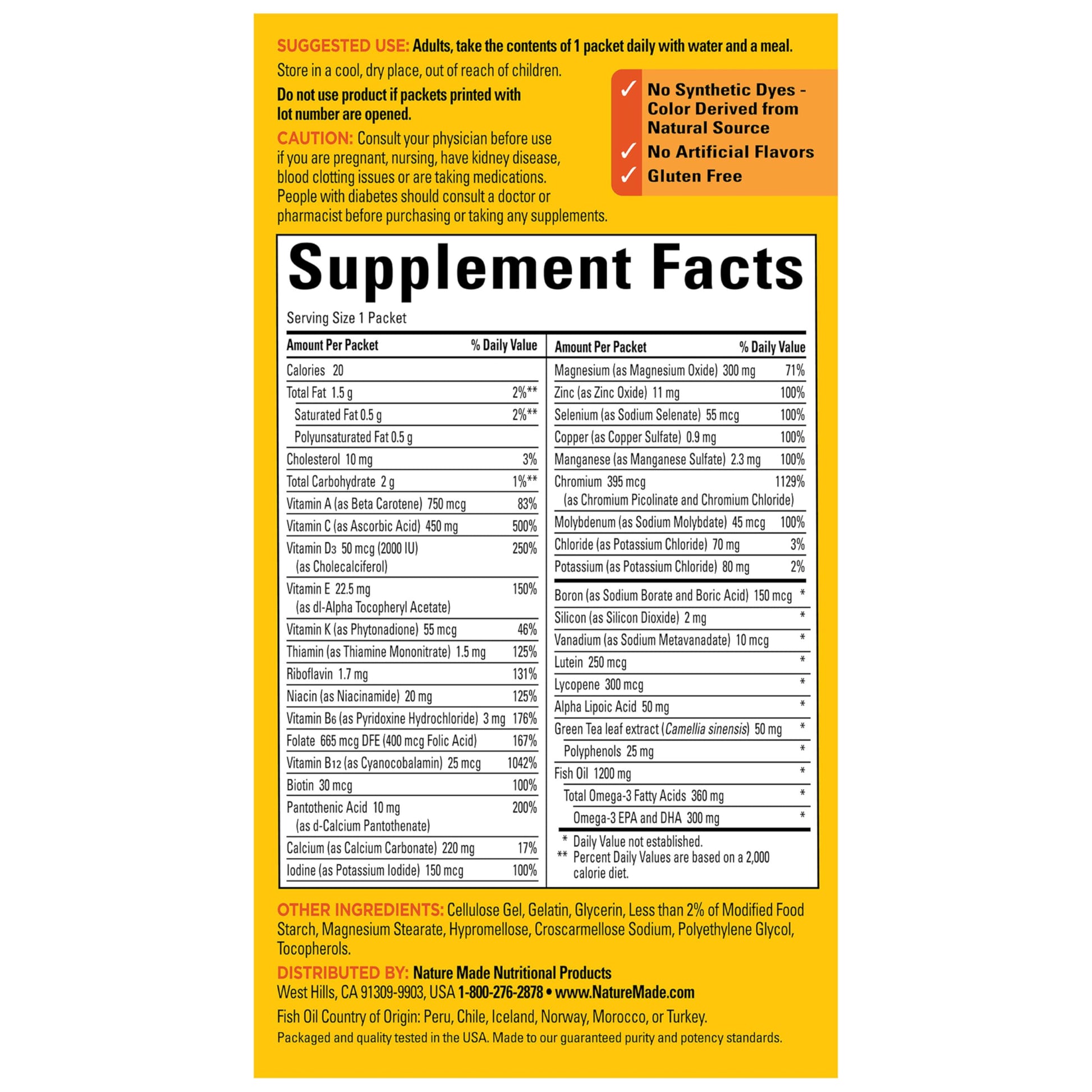 Nature Made Diabetes Health Pack, Daily Dietary Supplements for Nutritional Support, 30 Packets, 30 Day Supply Nature Made buy supplements canada