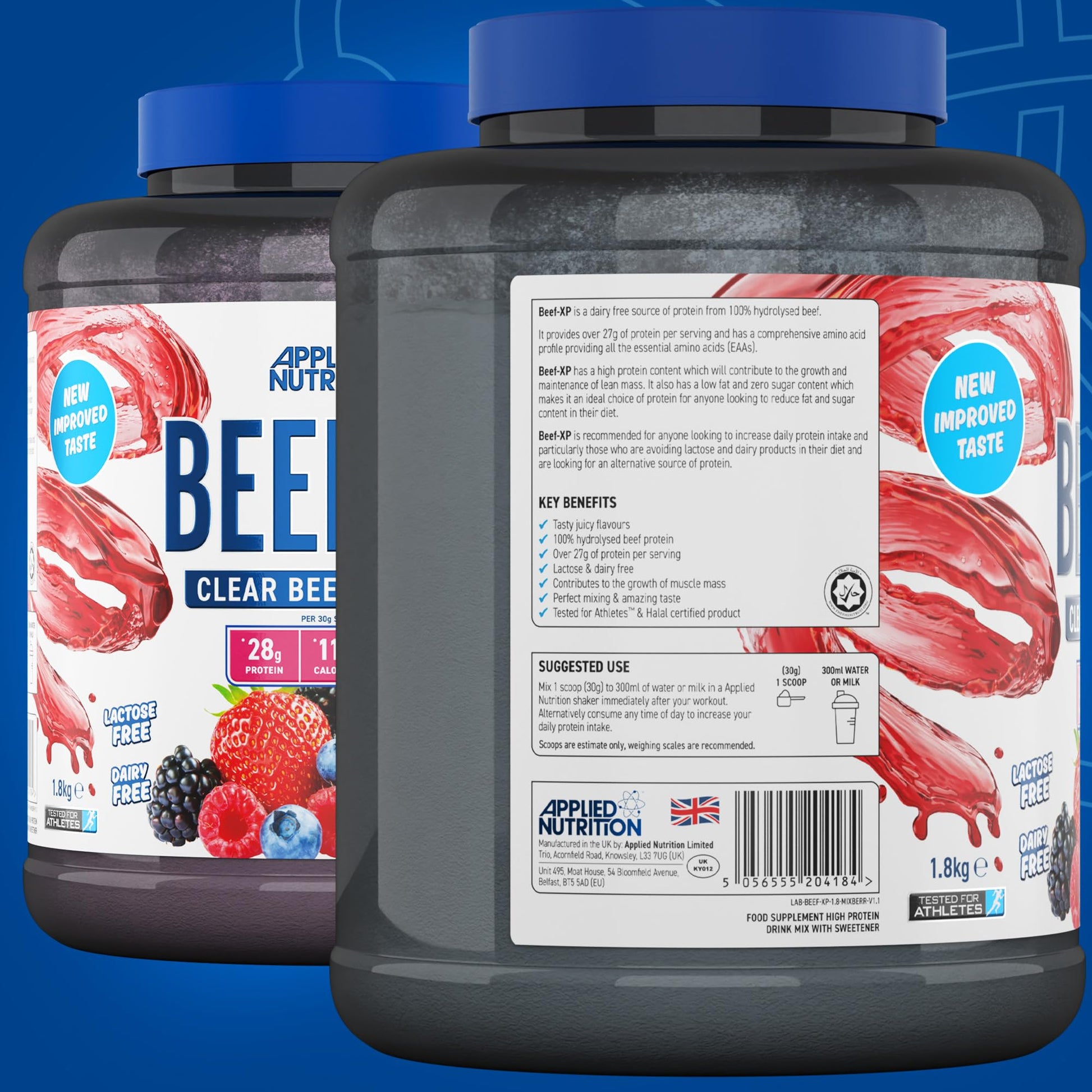 Applied Nutrition Beef XP - Clear Hydrolysed Beef Protein Isolate, Fruit Juice Style, Dairy Free Beef Protein Powder Applied Nutrition buy supplements canada
