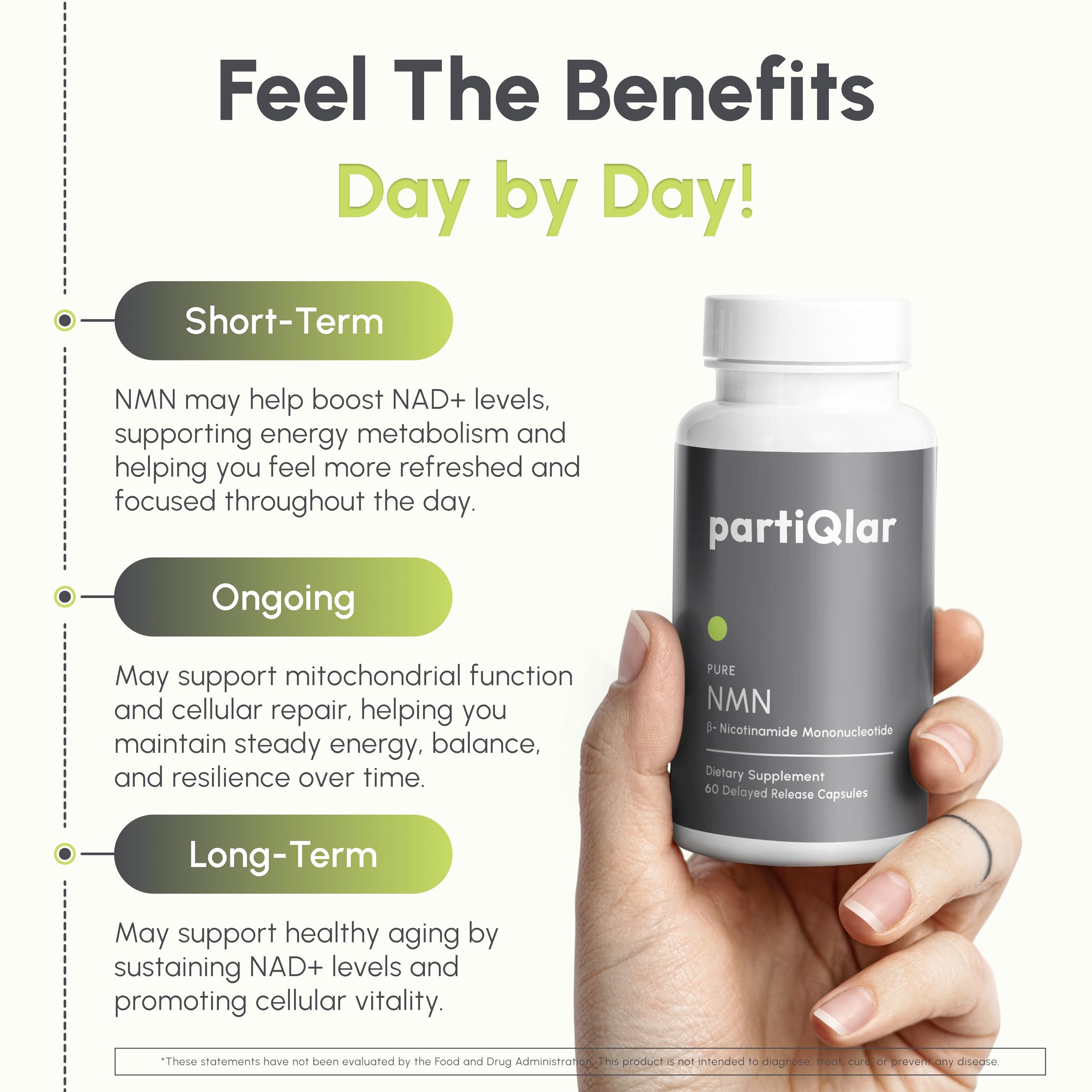 partiQlar NMN Supplement 500mg – Nicotinamide Mononucleotide NMN & Booster for Cellular Energy, Longevity & Healthy Aging – 2-Month Supply (60 Capsules) partiQlar buy supplements canada