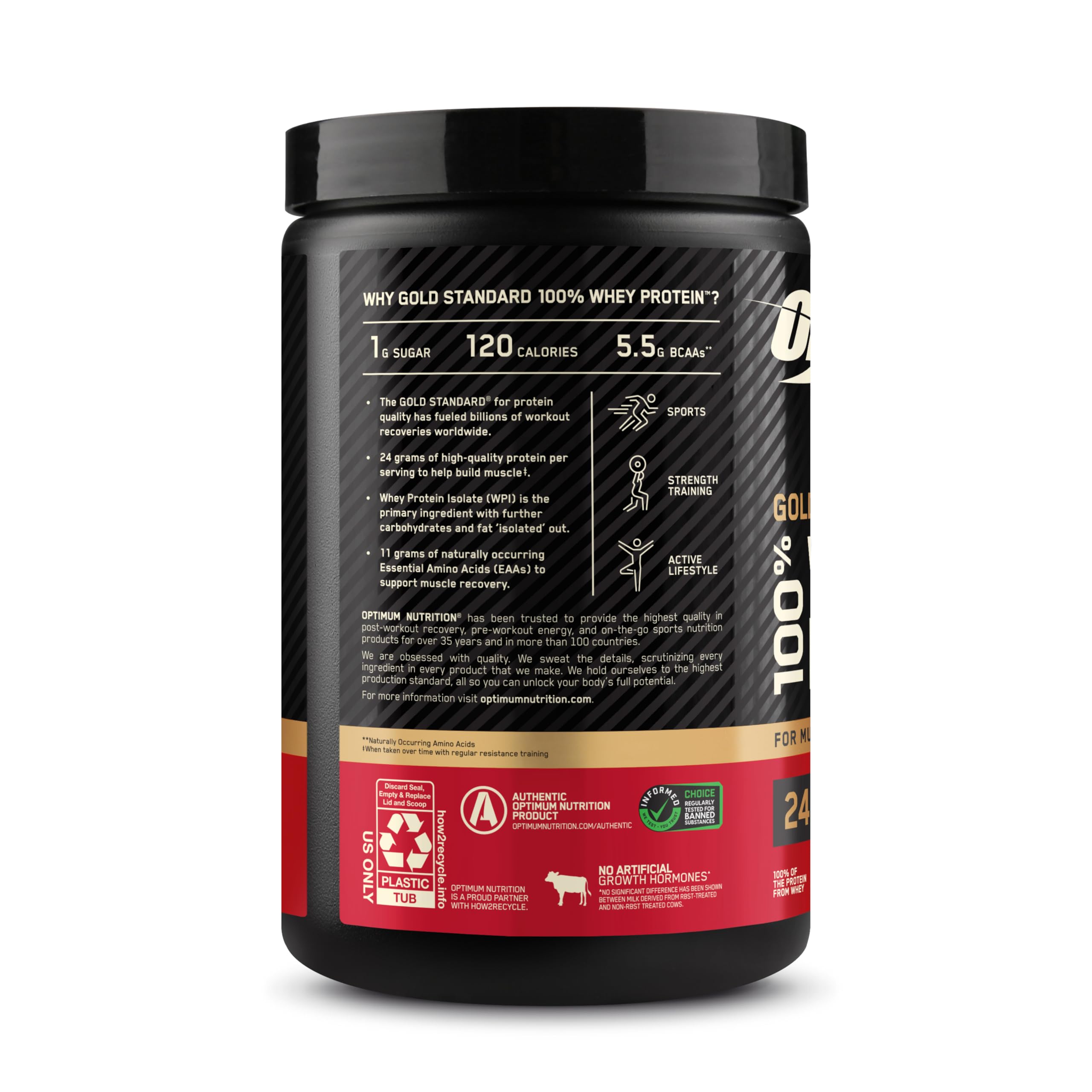 Optimum Nutrition Gold Standard 100% Whey Protein Powder, Vanilla Ice Cream, 0.68 Pound (Pack of 1) Optimum Nutrition buy supplements canada