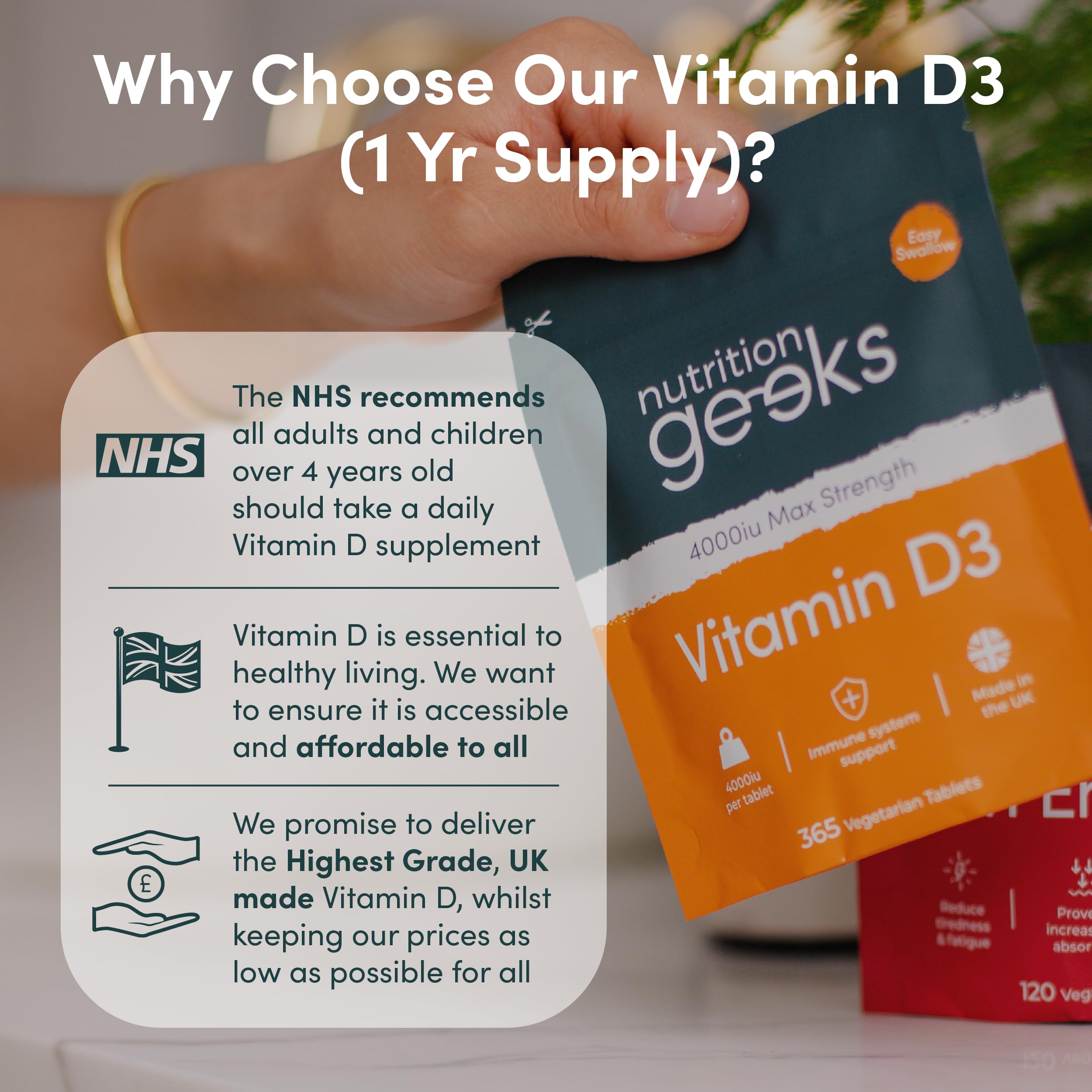 Vegetarian Vitamin D3 4000 iu - 1 Year Supply, 365 Easy-Swallow High Strength Vitamin Nutrition Geeks buy supplements canada