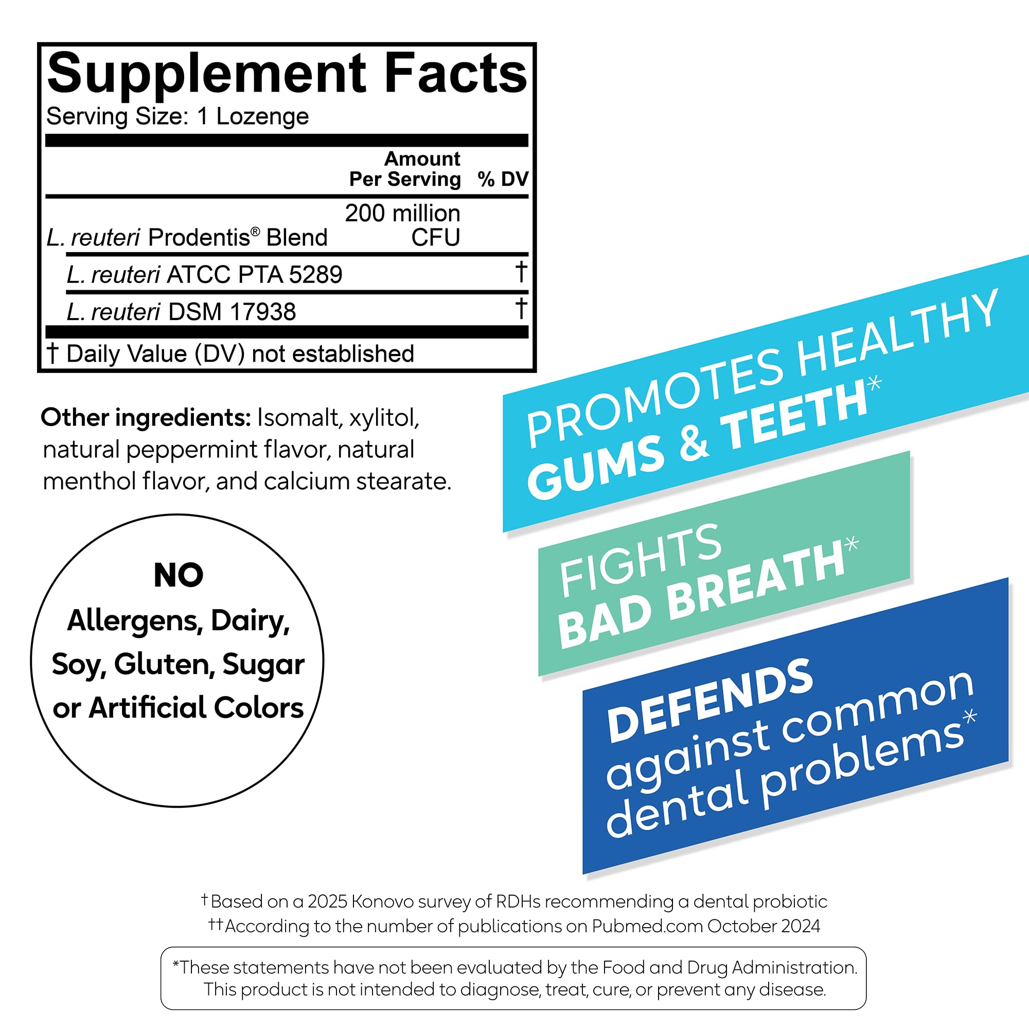 BioGaia Prodentis | Oral Probiotics | Promotes Healthy Gums & Teeth | Defends Against Bad Breath & Dental Problems | Improves Oral Health BioGaia buy supplements canada
