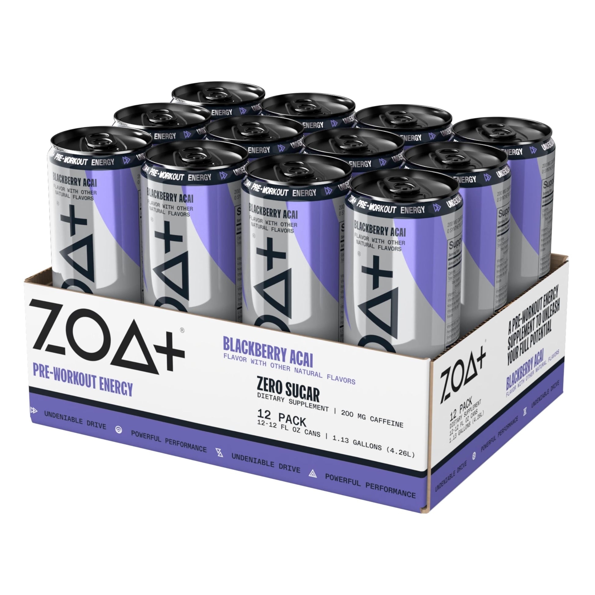 ZOA Plus Sugar-Free Pre-Workout Drink, Ready to Drink with Nitric Oxide, Vitamin B, C and D ZOA buy supplements canada