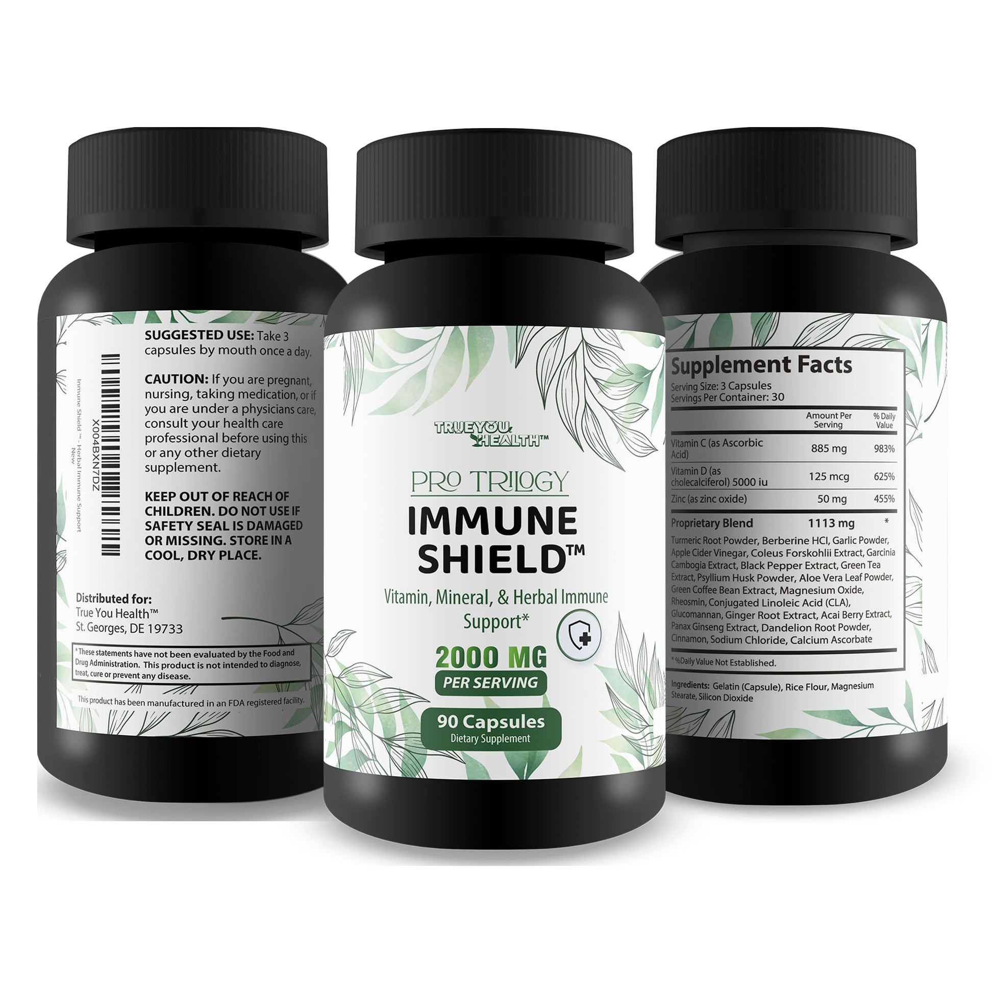 Pro Trilogy Immune Shield - Our Best Immune Support Supplement - Immune Support Capsules - Immune Boost Pills - Our Best Immune Pills Nature Vitamin D Zinc C Best Immune Support Vitamins True You Health buy supplements canada