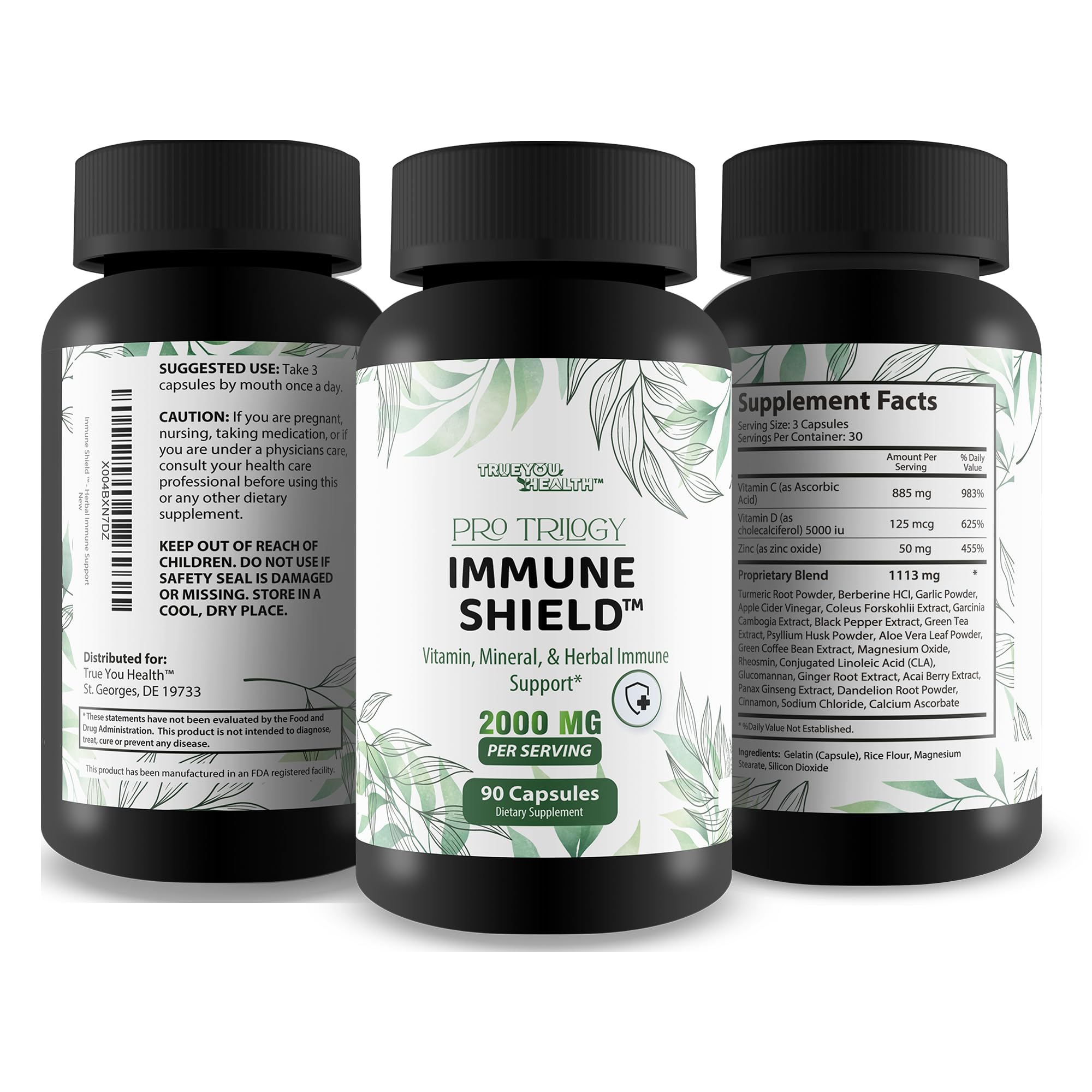 Pro Trilogy Immune Shield - Our Best Immune Support Supplement - Immune Support Capsules - Immune Boost Pills - Our Best Immune Pills Nature Vitamin D Zinc C Best Immune Support Vitamins True You Health buy supplements canada