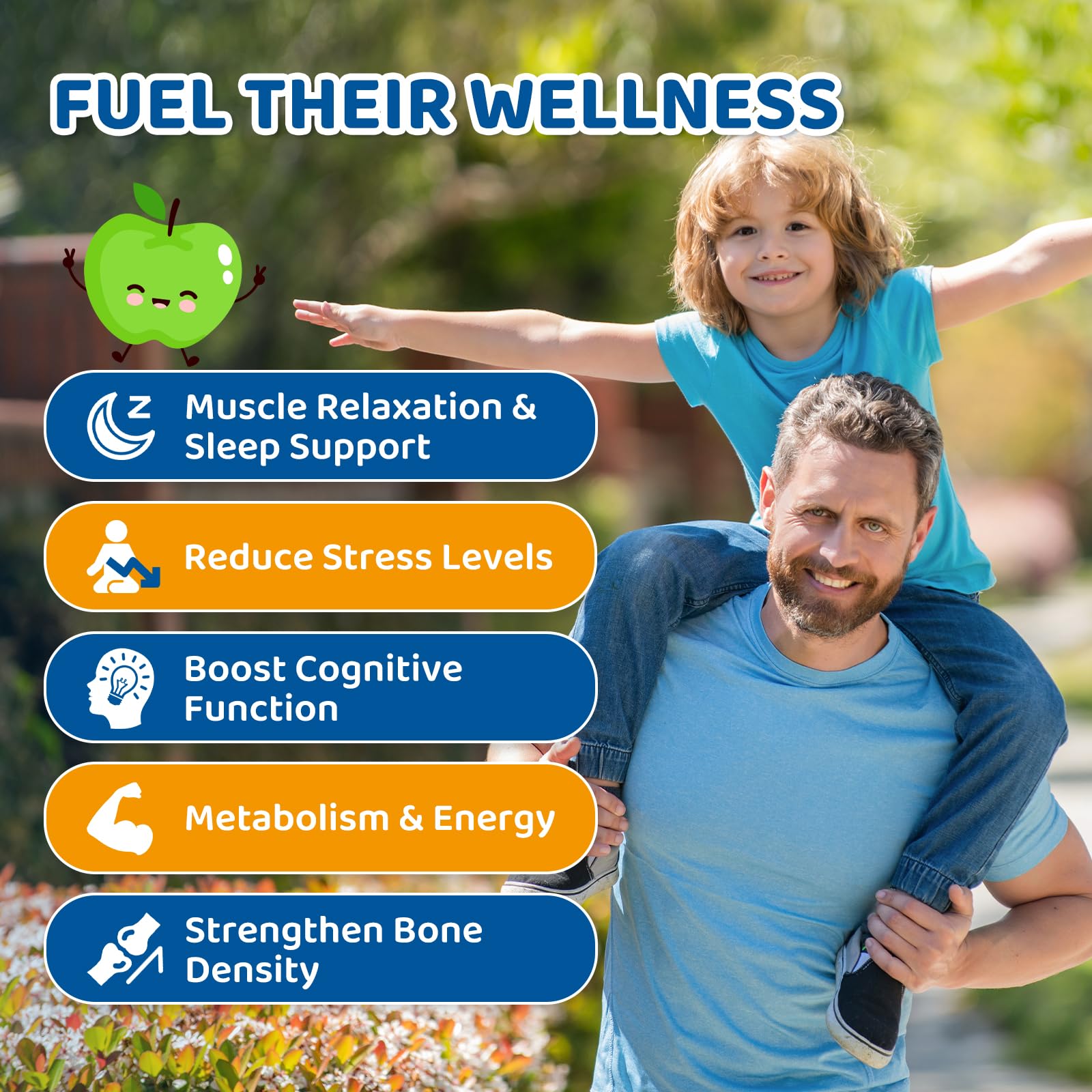 Center-Filled Magnesium Gummies for Kids 300MG - Magnesium Glycinate Gummies with L-theanine, Omega-3, Vitamin B6, D for Kids & Adults, Supplement for Sleep, Calm & Muscle Relaxation - Apple & Kiwi CNCHEF buy supplements canada