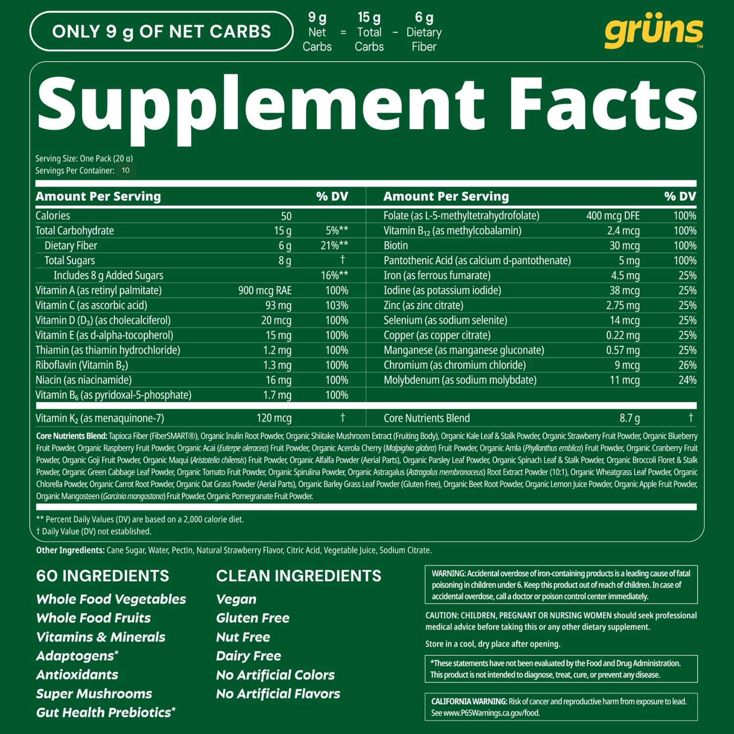 Gruns Adults Super Greens Gummies, Multivitamin Superfood Gummy Bears, Spirulina, Chlorella, Prebiotics & Fiber Gummies for Digestive Health Grüns buy supplements canada