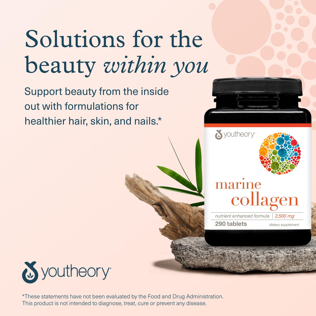 Youtheory Marine Collagen Tablets - 2,500 mg Fish-Sourced Collagen Peptides- with Vitamins A, C, E, B6 & B12 - Supports Joint & Nail Health* - Highly Absorbable - 290 Tablets (58-Day Supply) Youtheory buy supplements canada