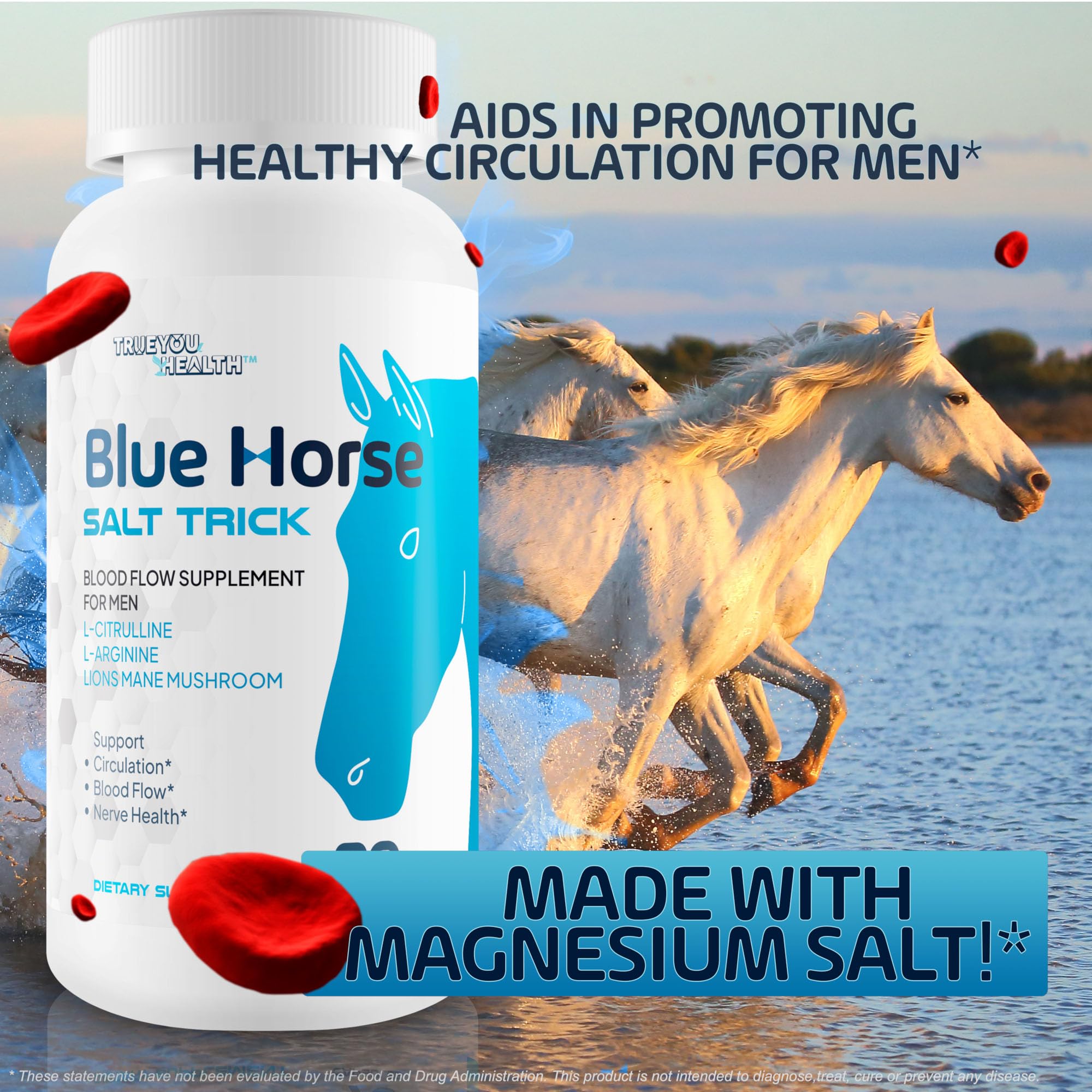 Blue Horse Salt Trick - Our Best Blood Flow Supplement for Men - Our Best Circulation Supplement - Male Circulation Supplements Nitric Oxide Vasodilator to Improve Blood Flow 7 Blue Salt Trick for Men True You Health buy supplements canada
