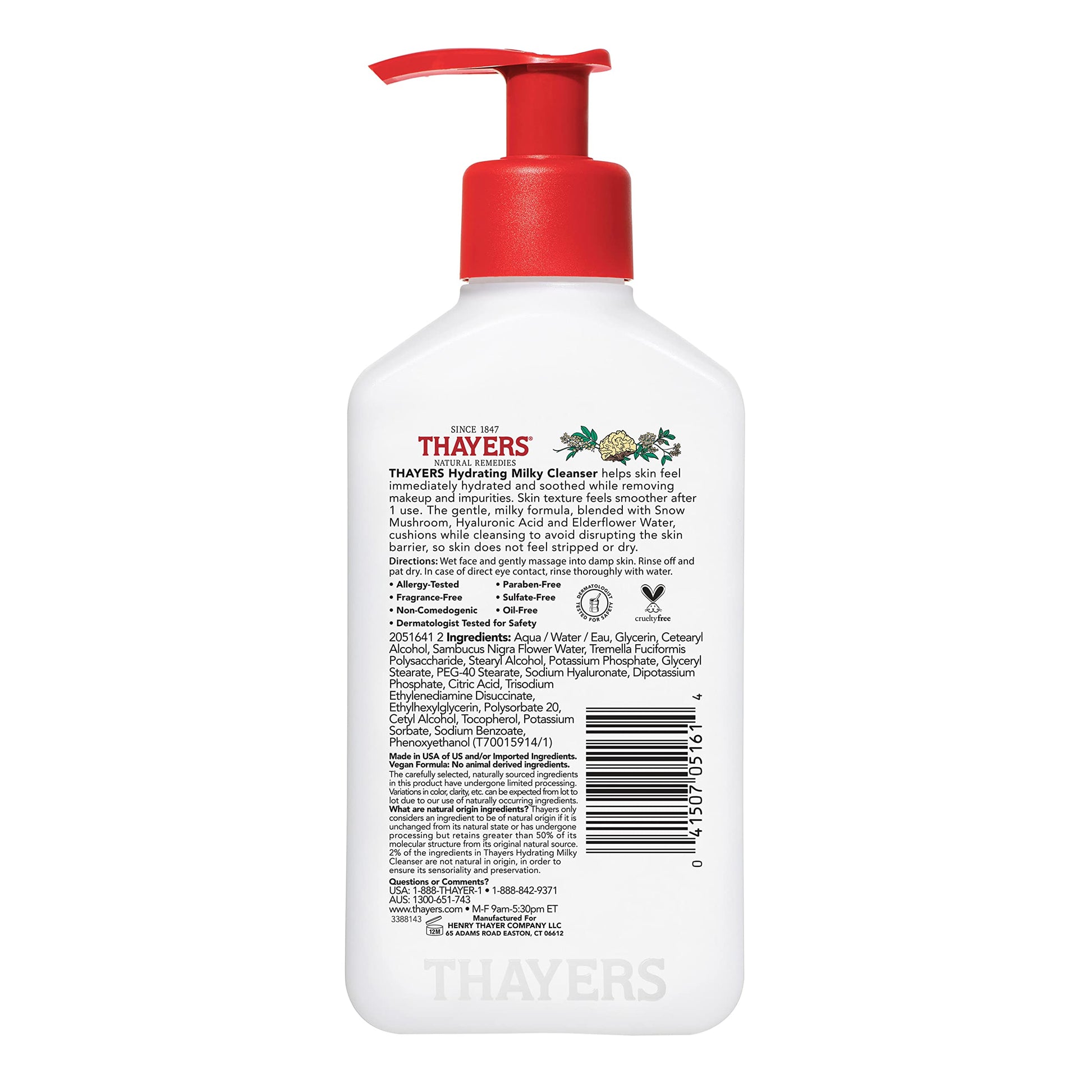 Thayers Milky Hydrating Face Cleanser with Snow Mushroom and Hyaluronic Acid, Dermatologist Recommended Gentle Facial Wash and Hydrating Skincare THAYERS buy supplements canada