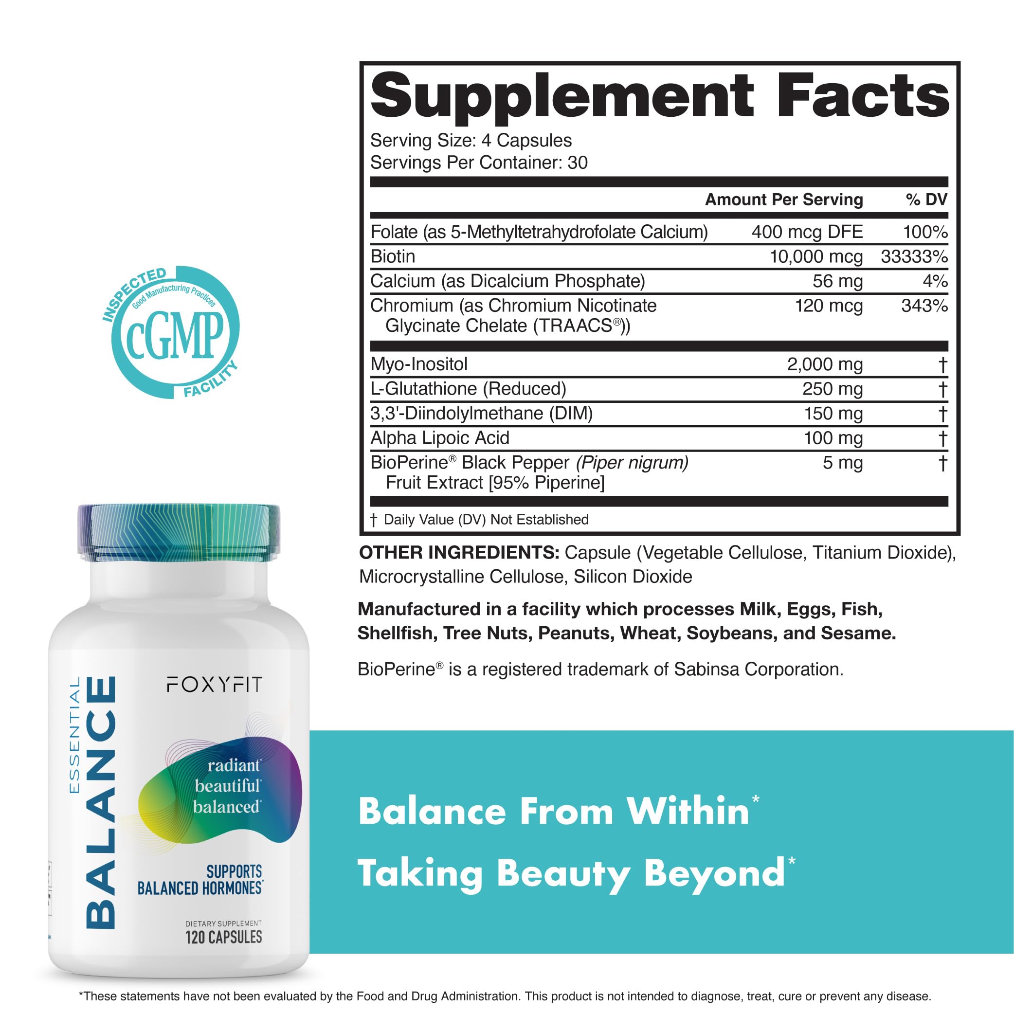 Essential Balance Hormonal Support and Vitamin Supplement for Women by Foxy Fit – Antioxidant, Healthy Skin & Hair for Daily Use* (30 Servings) FoxyFit buy supplements canada