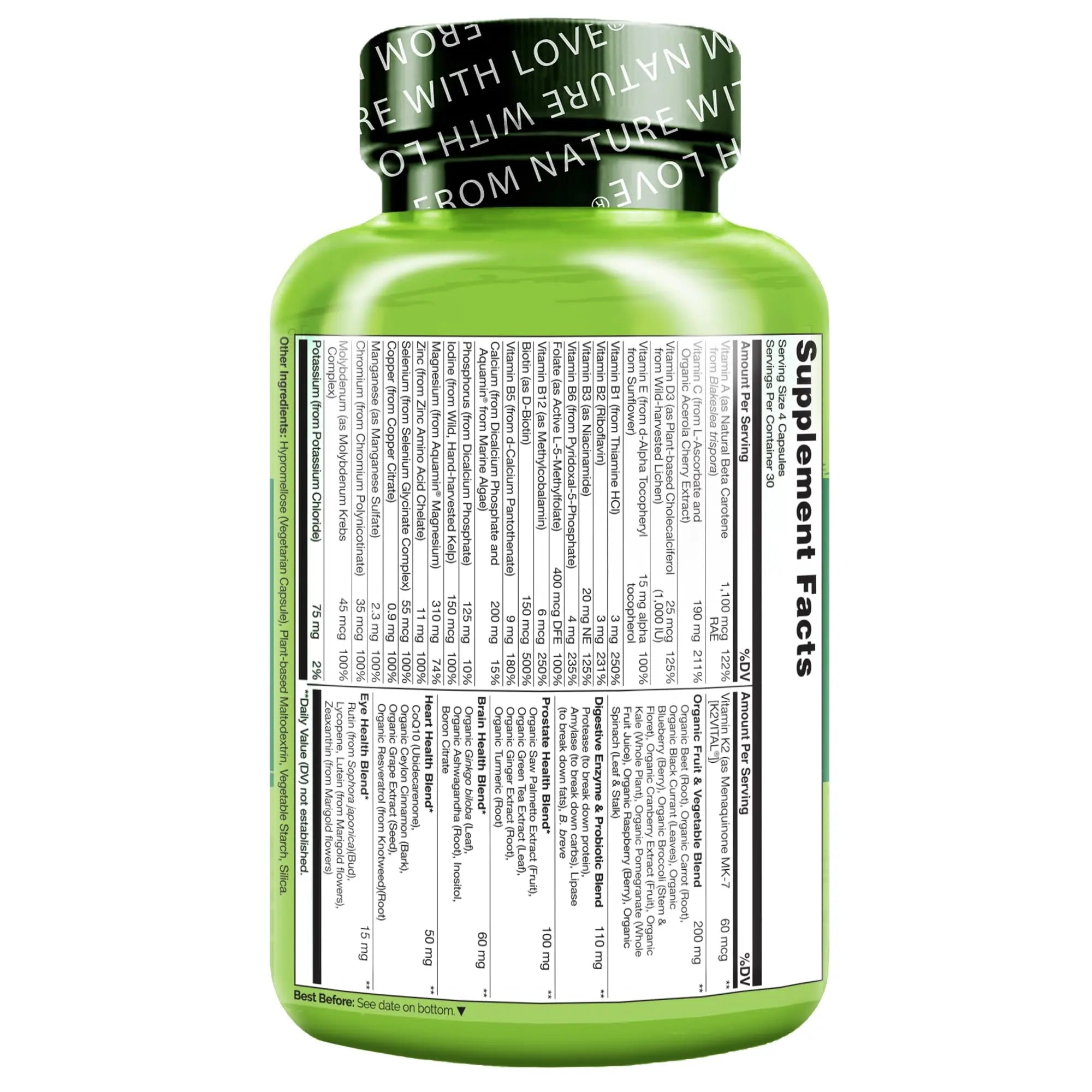 NATURELO Whole Food Multivitamin for Men 50+ - with Vitamins, Minerals, Organic Herbal Extracts - Vegan Vegetarian NATURELO buy supplements canada