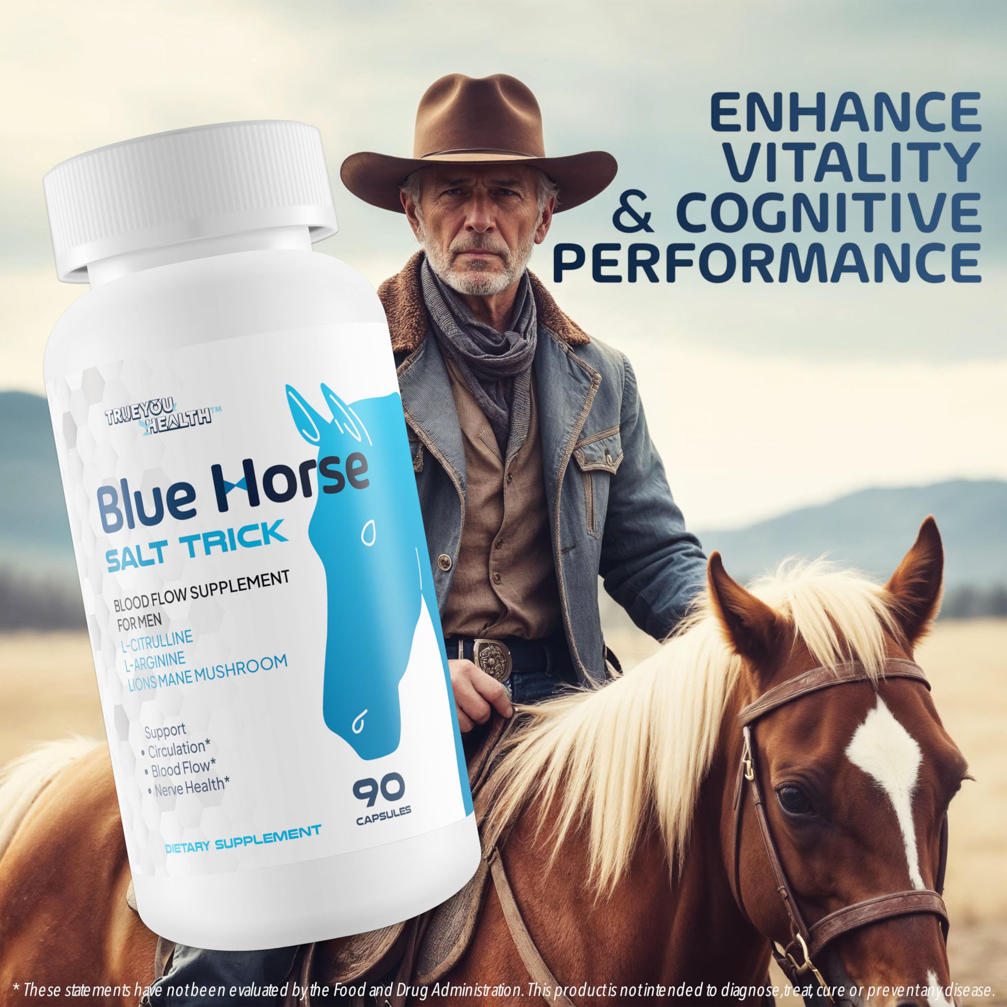 Blue Horse Salt Trick - Our Best Blood Flow Supplement for Men - Our Best Circulation Supplement - Male Circulation Supplements Nitric Oxide Vasodilator to Improve Blood Flow 7 Blue Salt Trick for Men True You Health buy supplements canada