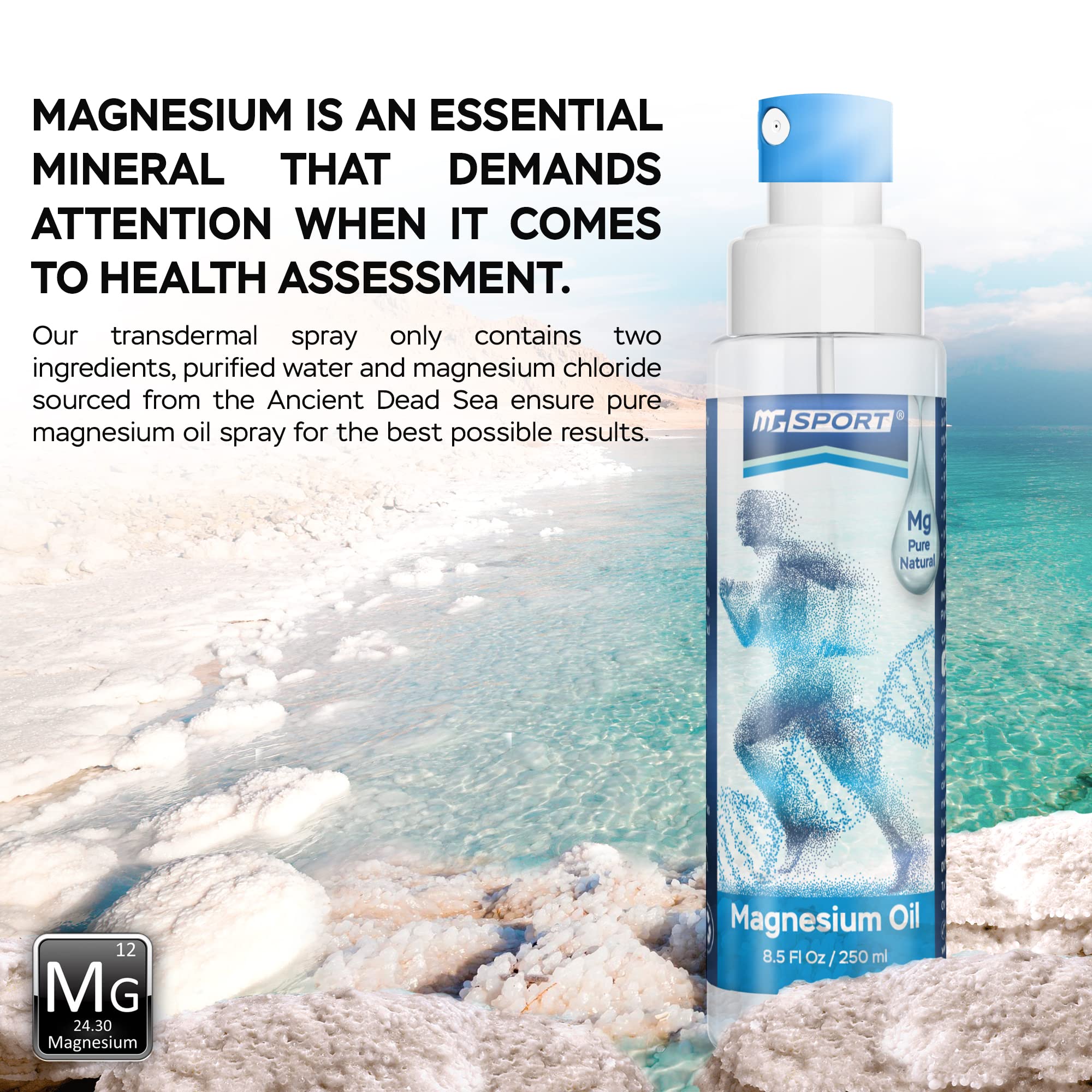 High Absorption Pure Magnesium Oil Spray – 250 ml – 100% Pure Magnesium Chloride MGSPORT buy supplements canada
