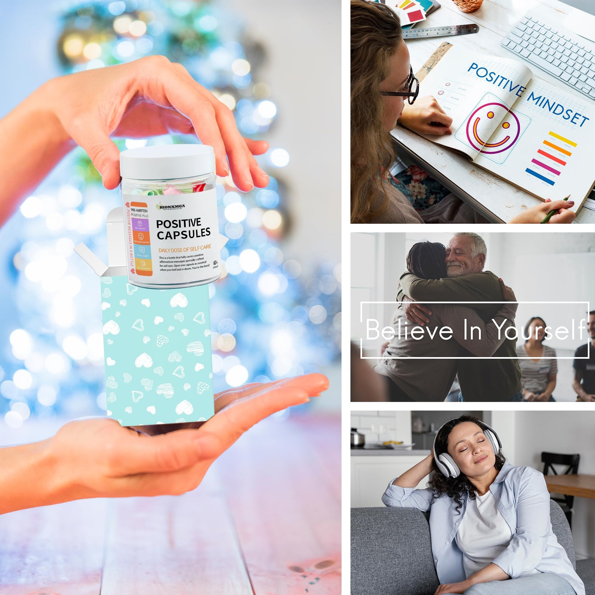 HIONXMGA Positive Messages in a Bottle (60+ Positive Affirmations),Self Care Gifts for Women Men HIONXMGA buy supplements canada