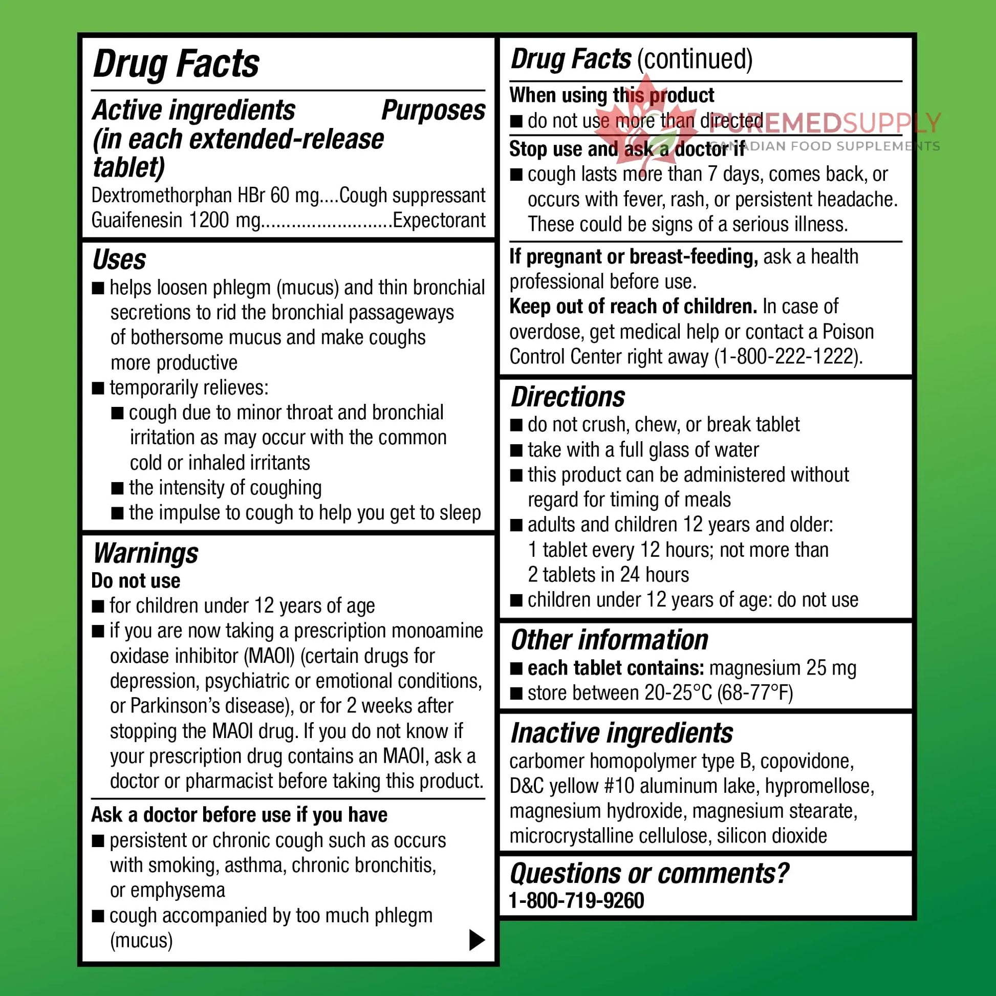Amazon Basic Care Maximum Strength Mucus DM, Expectorant and Cough Suppressant Extended-Release Tablets, 42 Count Amazon Basic Care buy supplements canada