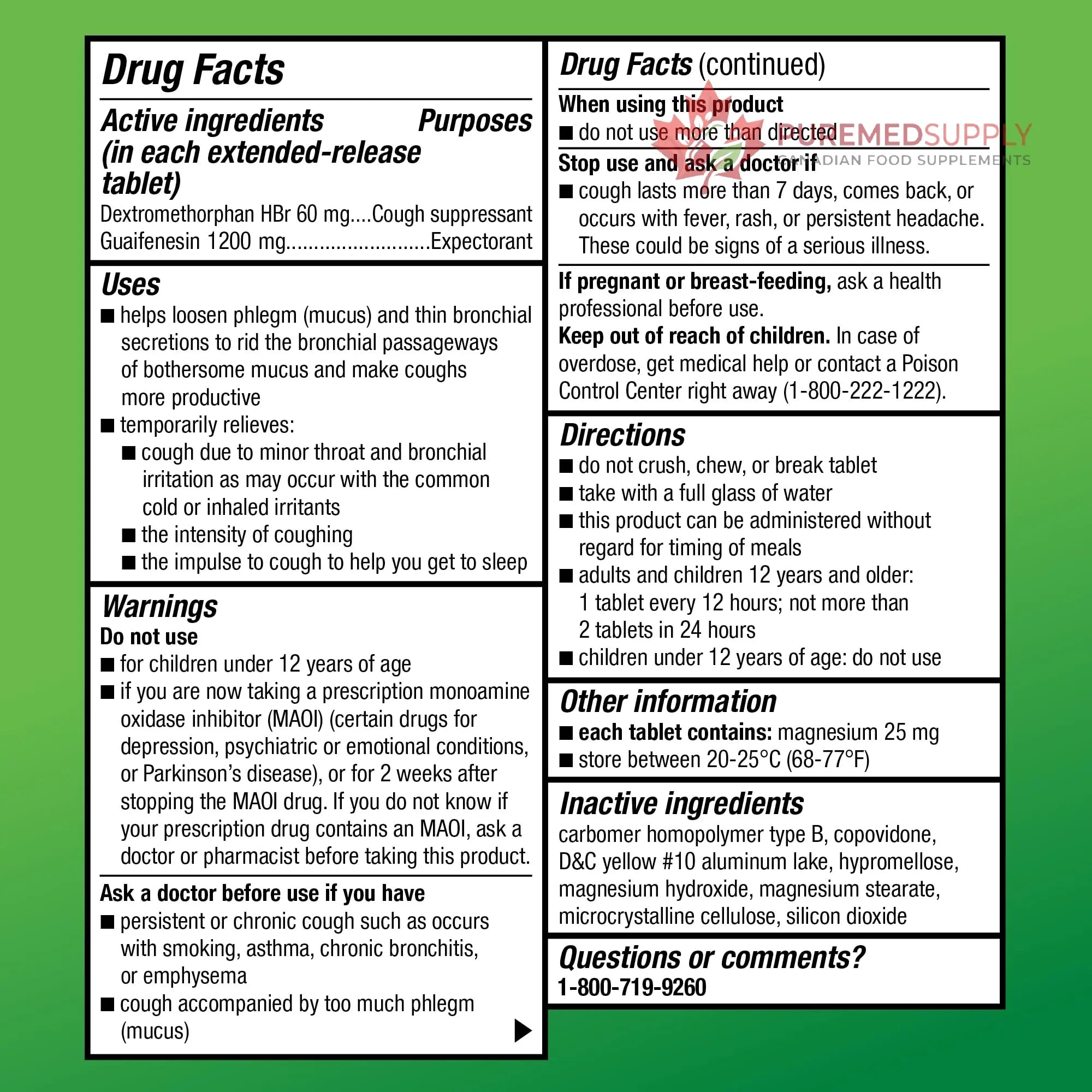 Amazon Basic Care Maximum Strength Mucus DM, Expectorant and Cough Suppressant Extended-Release Tablets, 42 Count Amazon Basic Care buy supplements canada