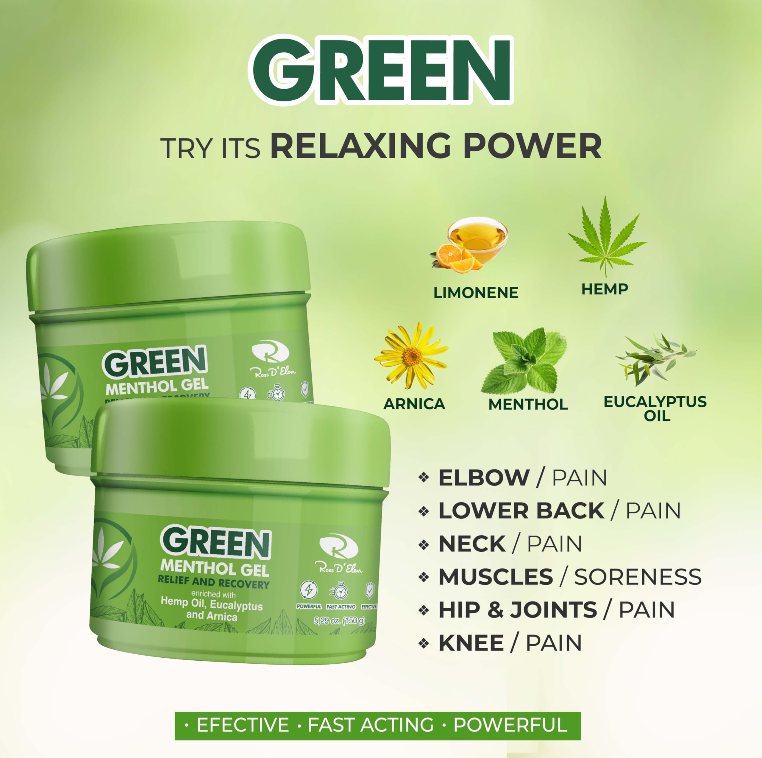 Ross D’Elen Green Menthol Gel Small - 3 Pack (3) ROSS D'ELEN buy supplements canada