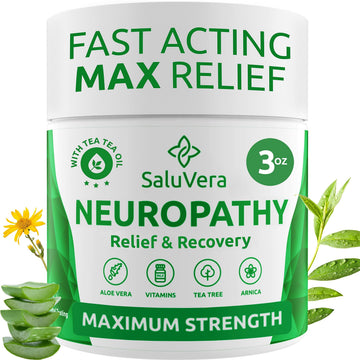 SaluVera Neuropathy Pain Relief Cream - Maximum Strength Nerve Pain Reliever for Foot, Toes, Hands, Legs with Aloe Vera, Arnica, MSM Vitamin B6, and Menthol for Fast-Acting Relief 3oz SaluVera buy supplements canada