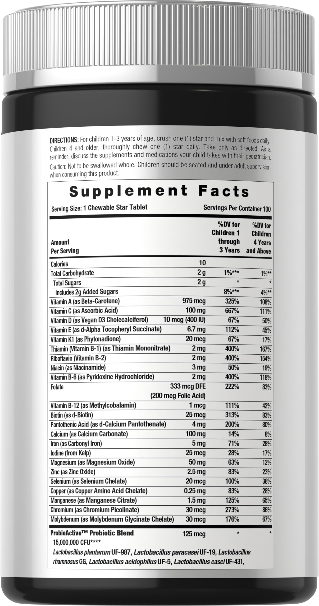 Horbäach Kids Multivitamin with Probiotics | 100 Chewable Tablets | Fruit Punch Flavor | Vegetarian, Non-GMO, Gluten Free Children's Supplement Horbäach buy supplements canada