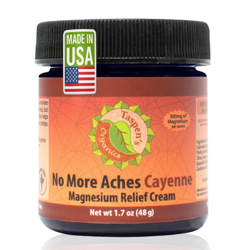 Taspen's Organics Magnesium No More Aches Cayenne Relief Cream – Pain, Tension & Nerve Comfort – Muscle Relief – Warming with Cayenne, Ginger, Arnica & St. John's Wort – Topical Fast Relief (1.7 oz) Taspen's Organics buy supplements canada