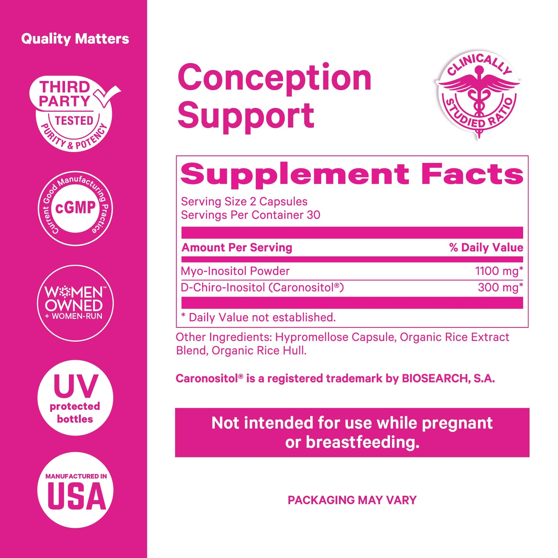 Pink Stork Myo-Inositol & D-Chiro Inositol: 3.6:1 Blend to Support Fertility, Hormone Balance for Women - Ovarian Function, Ovulation, Conception, and Period Support Supplement - 60 Capsules Pink Stork buy supplements canada