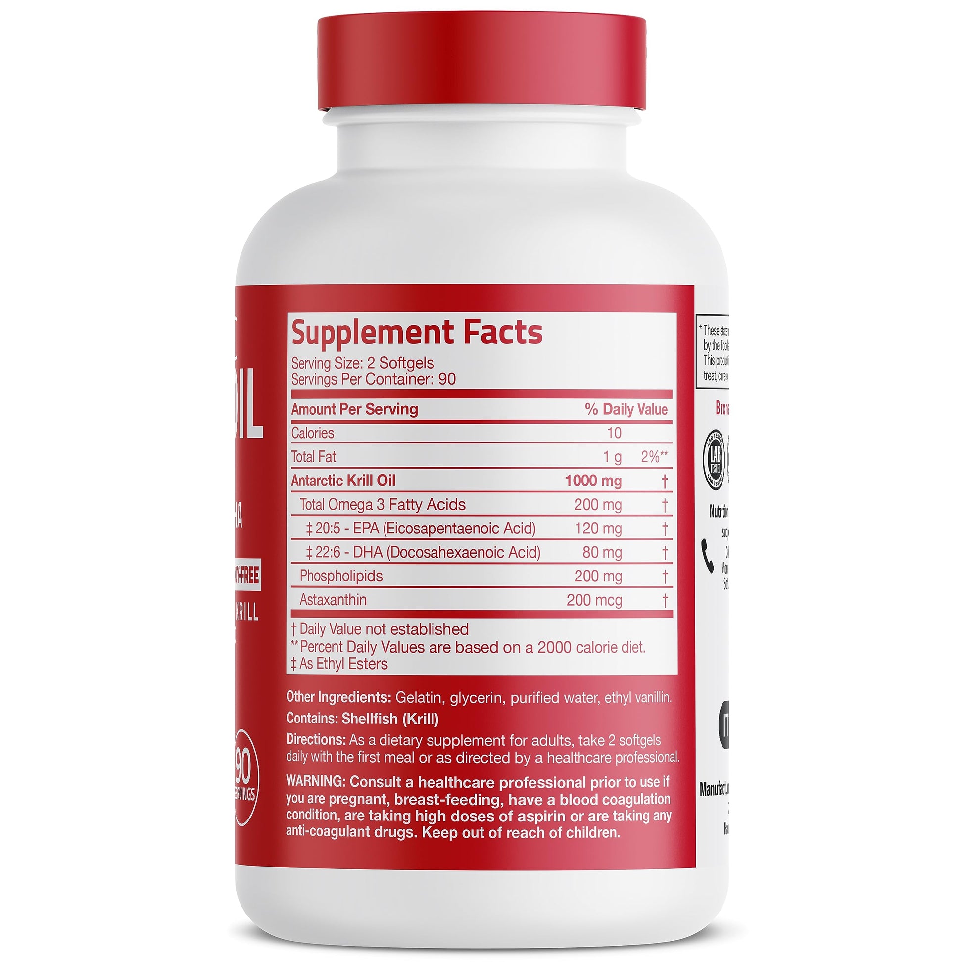 Bronson Antarctic Krill Oil 1000 mg with Omega-3s EPA, DHA, Astaxanthin and Phospholipid Bronson buy supplements canada