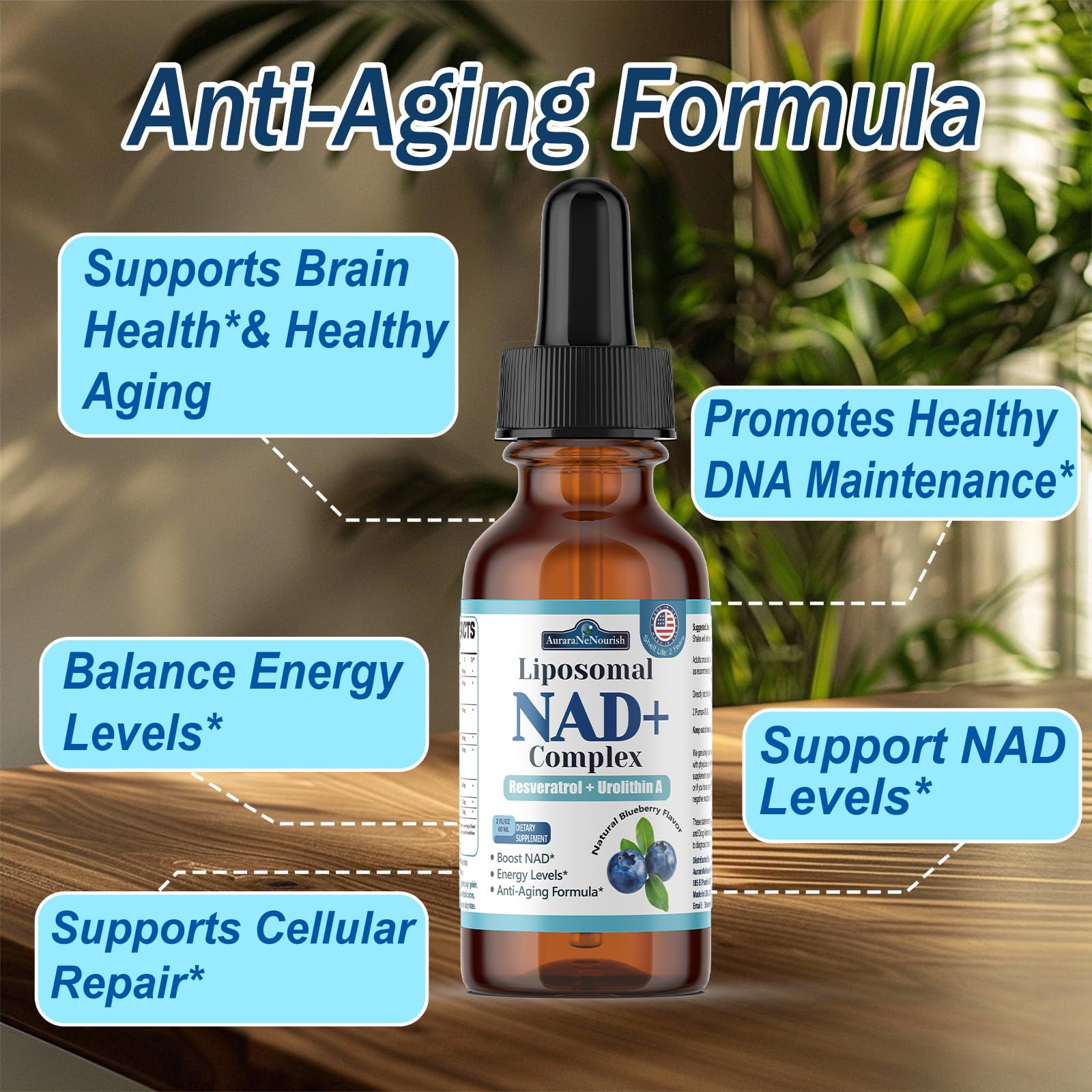 Liposomal NAD+ Liquid Drops, 8-in-1 NAD⁺ Nicotinamide Riboside Resveratrol 900mg w. Quercetin & Urolithin A | Fast Absorption NAD+ Supplement with CoQ10, ALA | Cellular Energy, Anti-Aging, Vitality AuraraNeNourish buy supplements canada