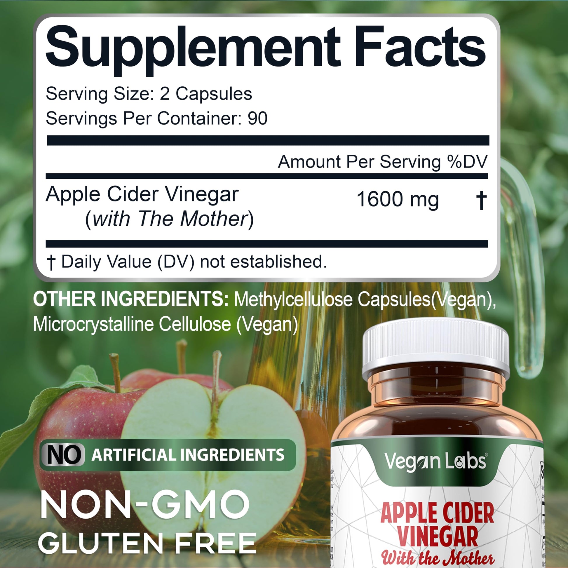 Vegan Labs Apple Cider Vinegar Capsules with The Mother- 180 Vegan Capsules Vegan Labs buy supplements canada