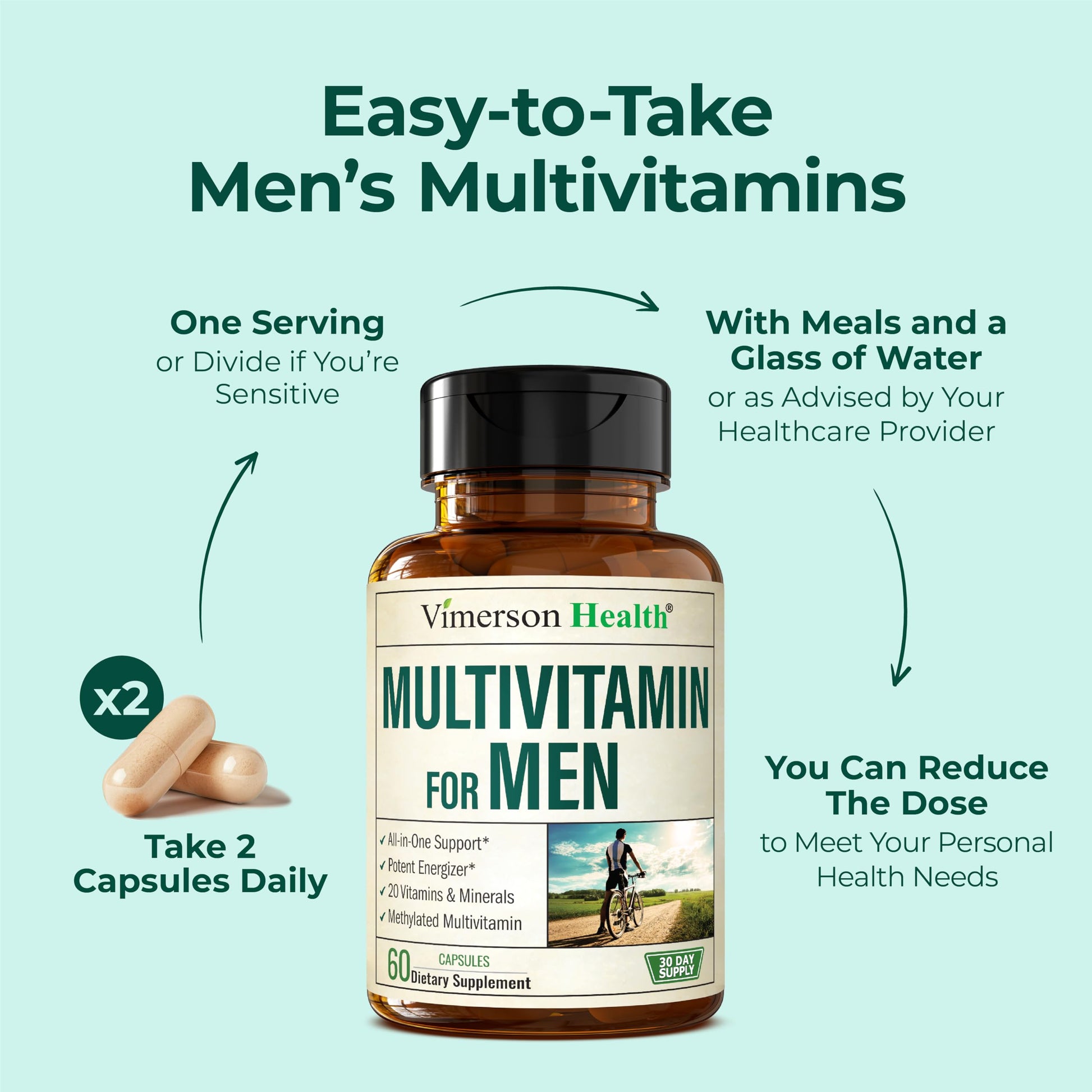 Multivitamin for Men – Methylated Mens Multivitamins & Multiminerals Capsules with Vitamin B12, A, D, C, Zinc, Magnesium & More for Complete Daily Support Vimerson Health buy supplements canada