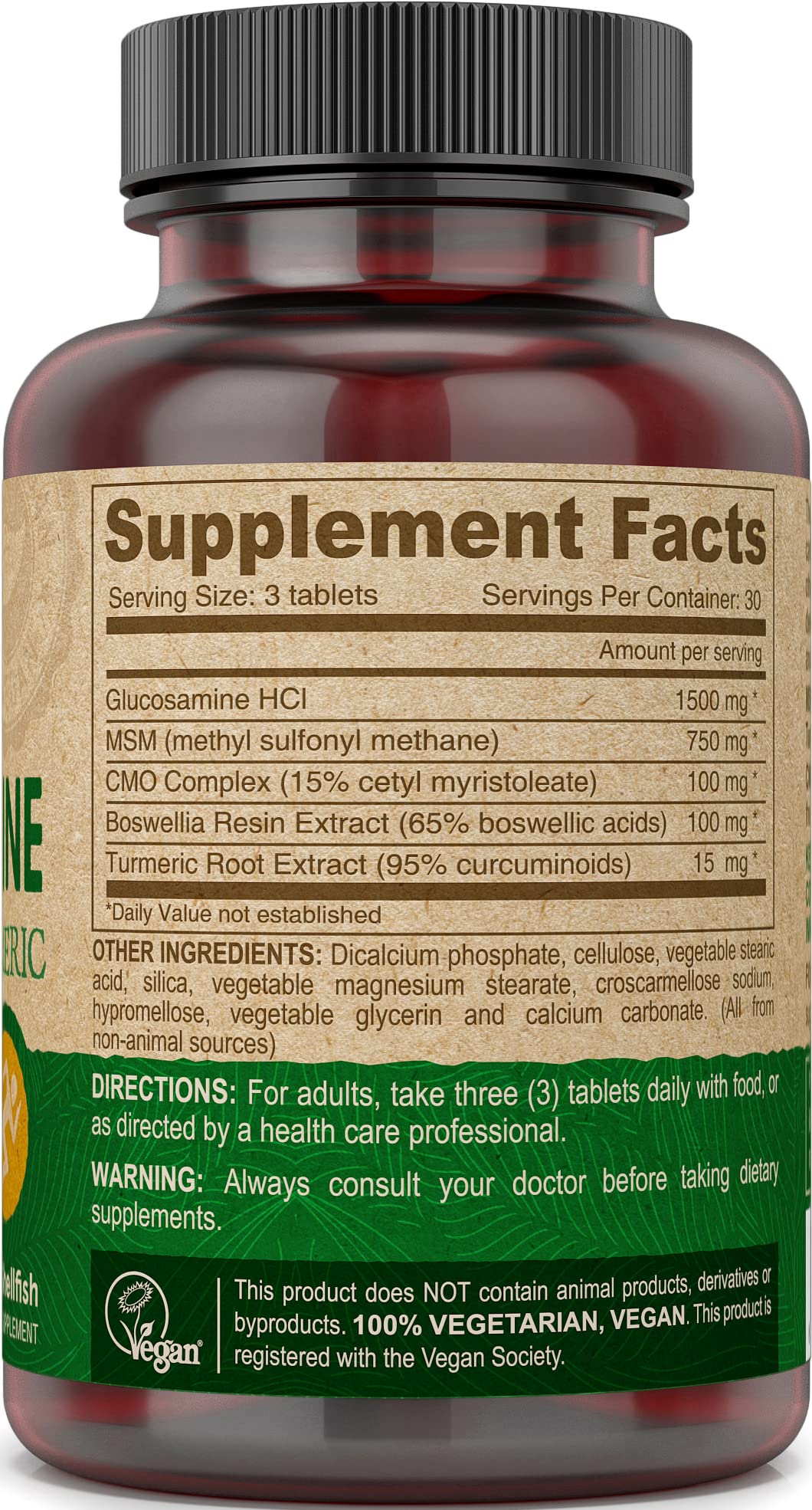 Deva Vegan Glucosamine-MSM-CMO & Turmeric Supplement - Gluten Free Plant Based Nutritional Supplement - 90 Tablets, 1-Pack DEVA buy supplements canada
