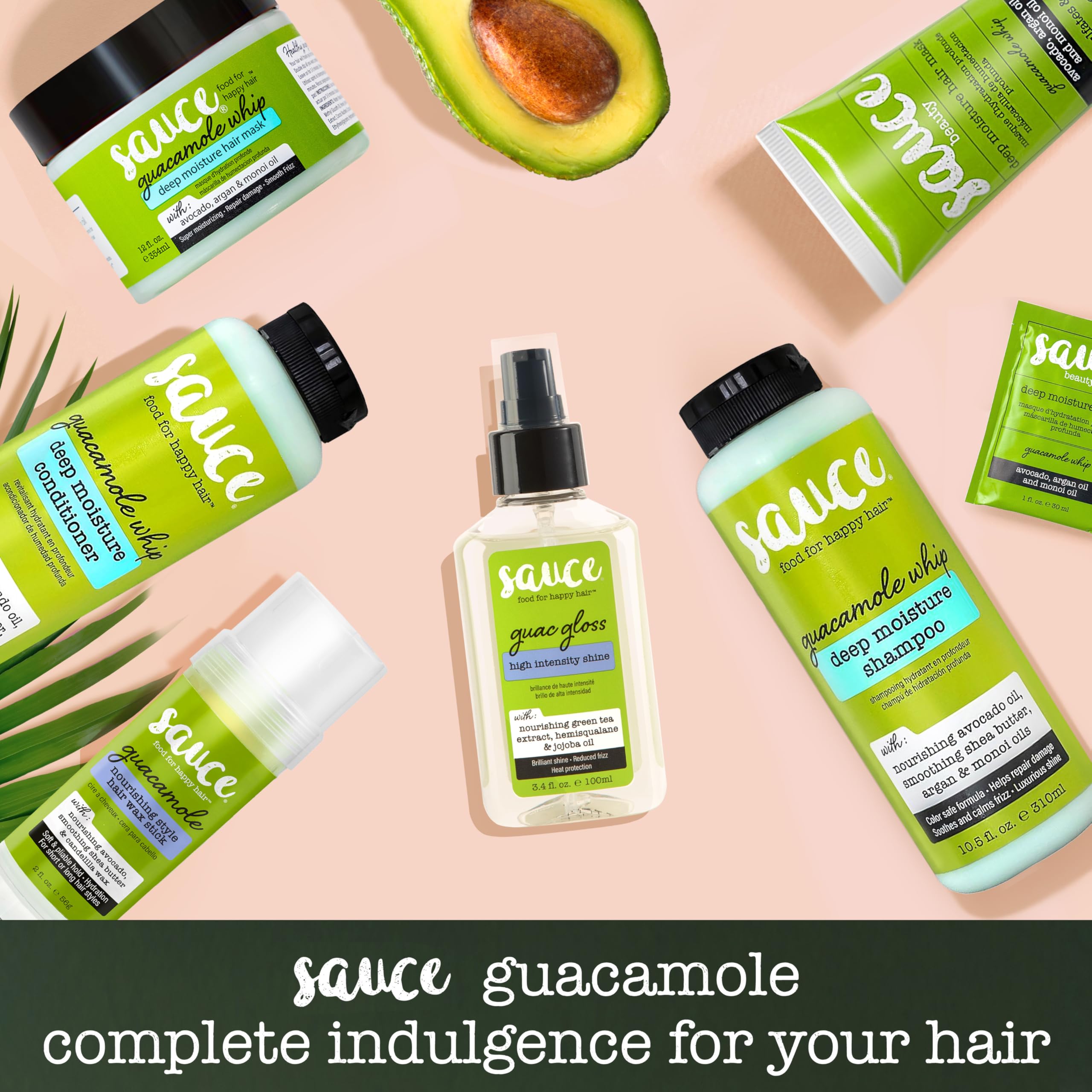 SAUCE BEAUTY Guac Hair Gloss, 3 Fl Oz High Intensity Shine, Jojoba Oil, Green Tea Extract & Squalane to Smooth, Boost Shine & Control Frizz for Sleeker, Softer, More Manageable Hair, Vegan Formula SAUCE BEAUTY buy supplements canada