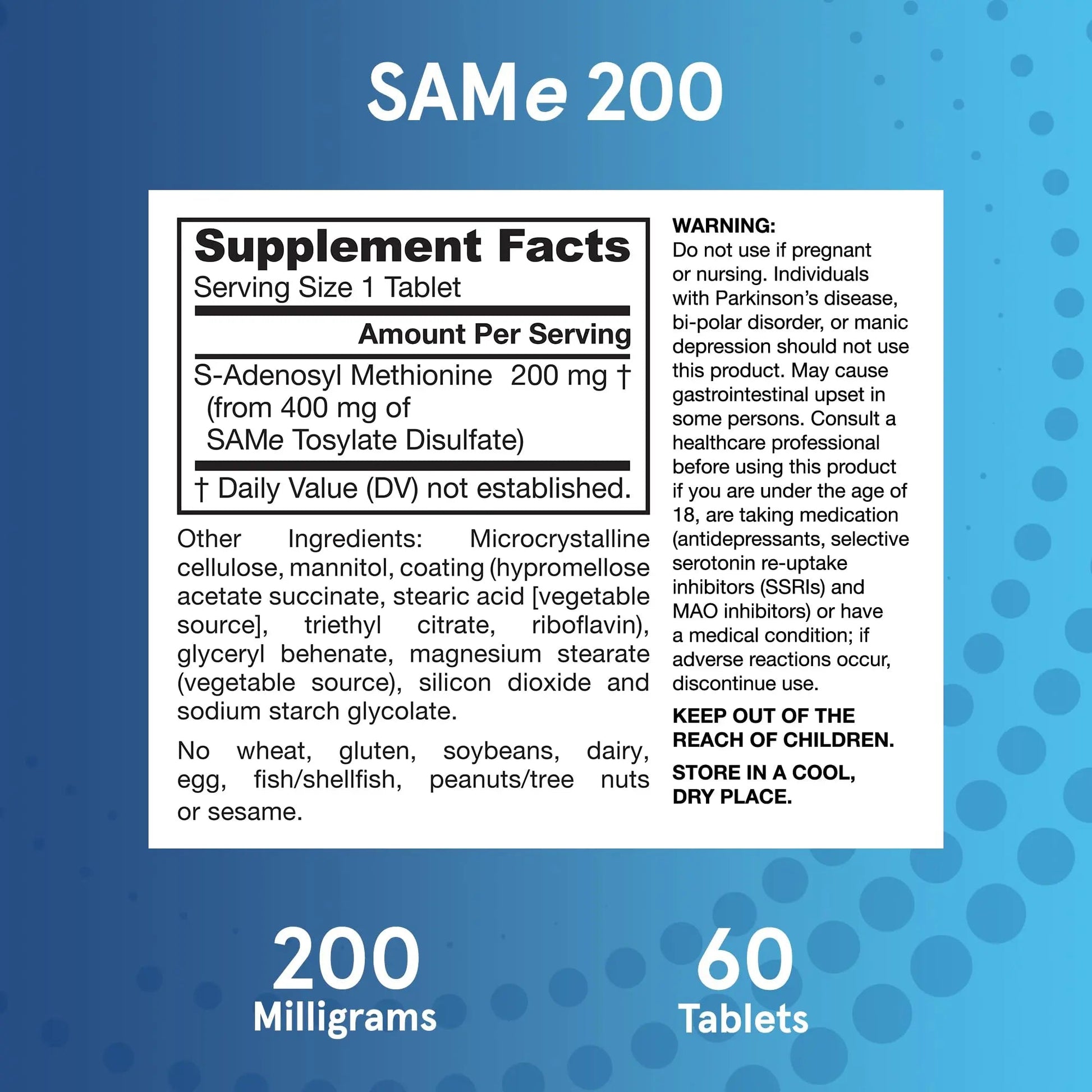 Jarrow Formulas® Same 200 mg, Supports Joint Health, Liver Function, Brain Metabolism, 60 Tablets, Up to A 60 Day Supply Jarrow Formulas buy supplements canada