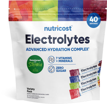Nutricost Electrolytes Complex, Variety Pack Flavored, 40 Stickpacks - Advanced Hydration Complex Nutricost buy supplements canada