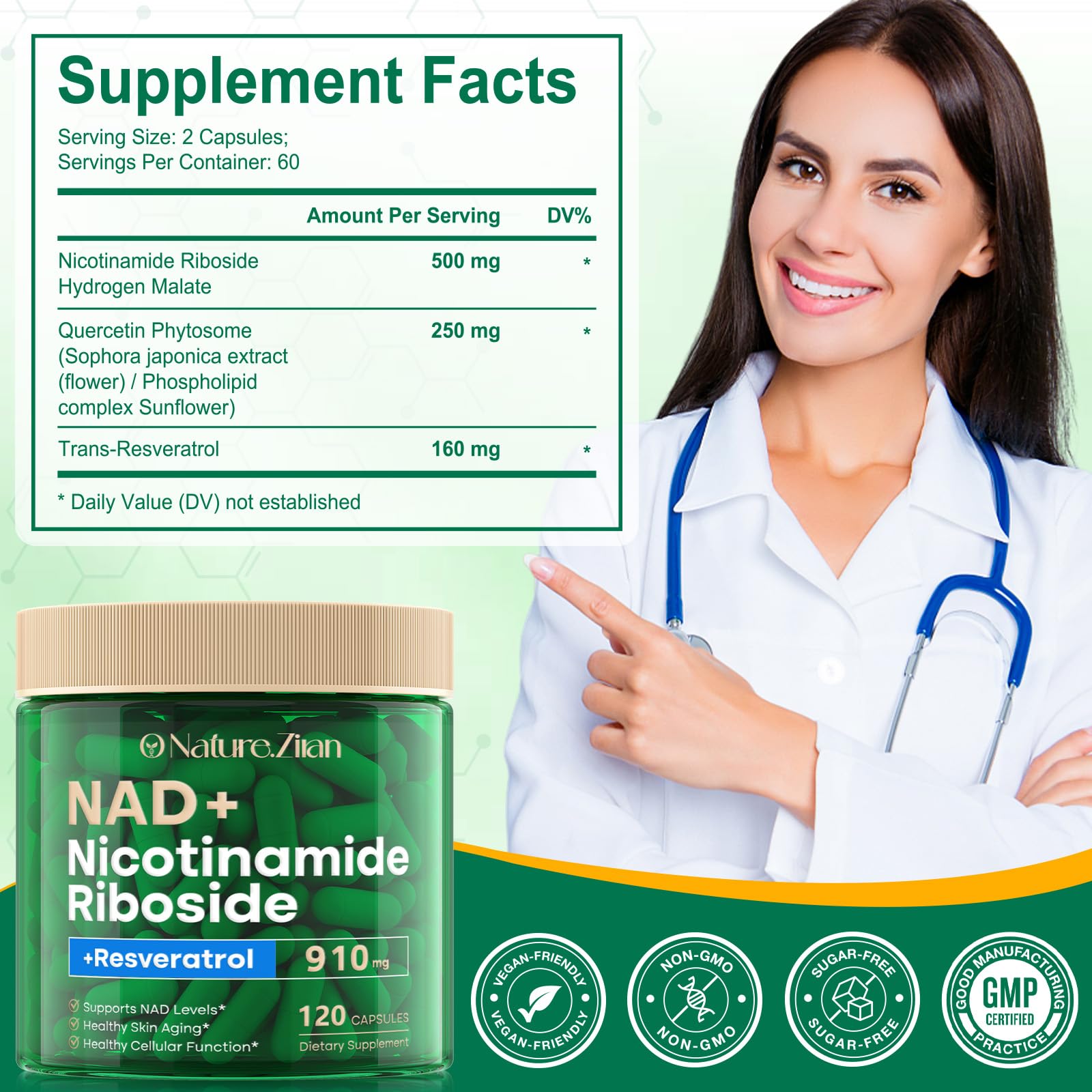 O NATURE . ZIRAN NAD Supplement - NAD+ Nicotinamide Riboside 910 Mg Supplement for Women & Men, Liposomal Nicotinamide Riboside with Resveratrol, for Focus, Boost - 120 Capsules O NATURE . ZIRAN buy supplements canada