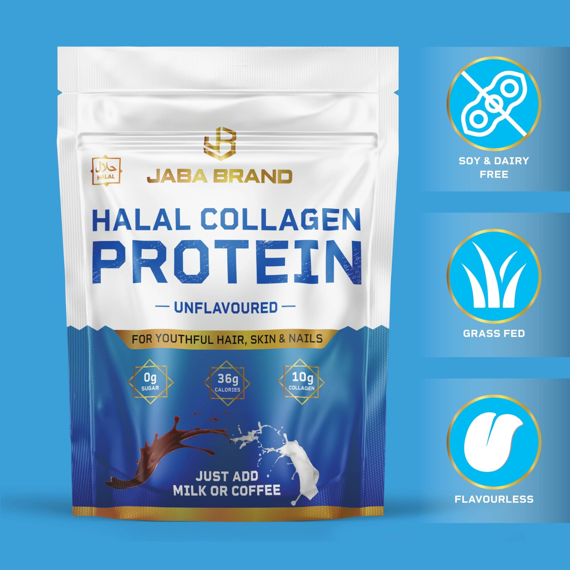 JABA BRAND - Halal Bovine Collagen Protein Powder for Hair, Nails, Joints and Skin JABA BRAND buy supplements canada