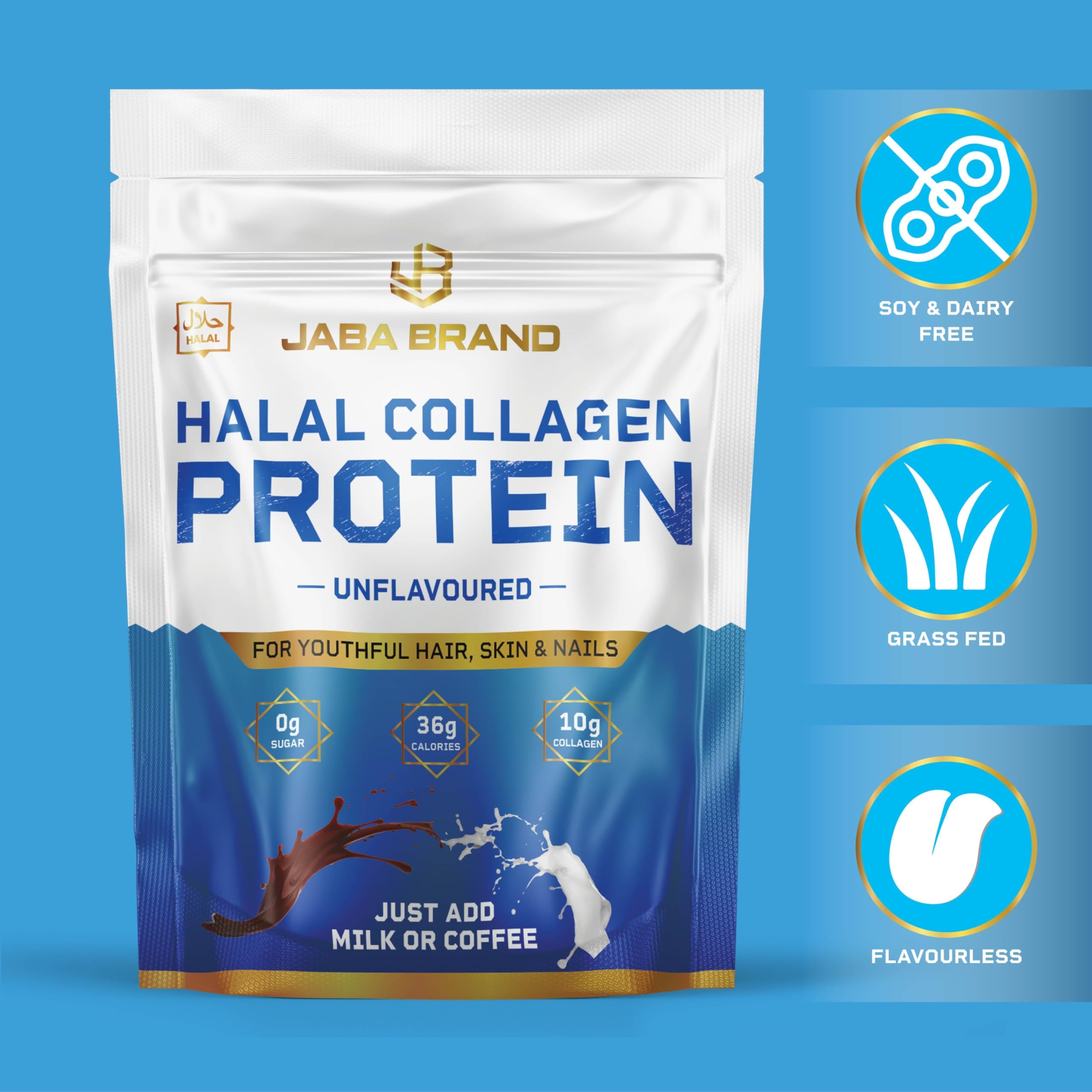 JABA BRAND - Halal Bovine Collagen Protein Powder for Hair, Nails, Joints and Skin JABA BRAND buy supplements canada