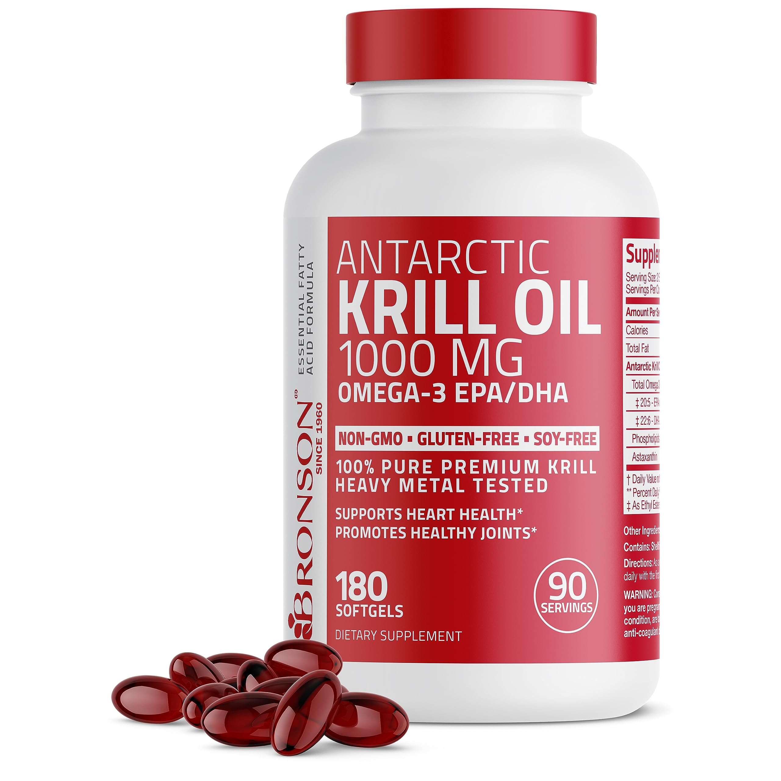 Bronson Antarctic Krill Oil 1000 mg with Omega-3s EPA, DHA, Astaxanthin and Phospholipid Bronson buy supplements canada