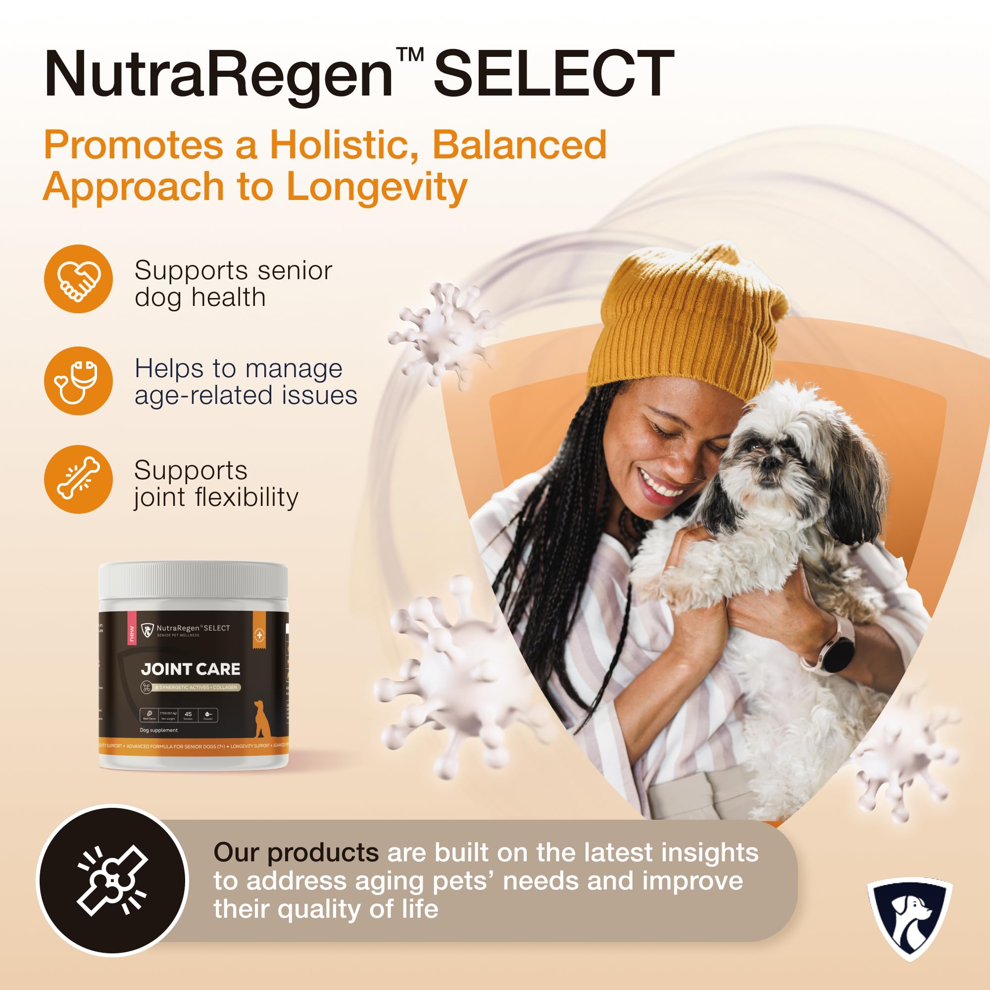 NutraRegen Select Senior Dog Joint Supplement 45 Scoops | Natural Glucosamine Chondroitin for Dogs with Collagen | Hip and Joint Powder | 7.7 Oz NutraRegen buy supplements canada