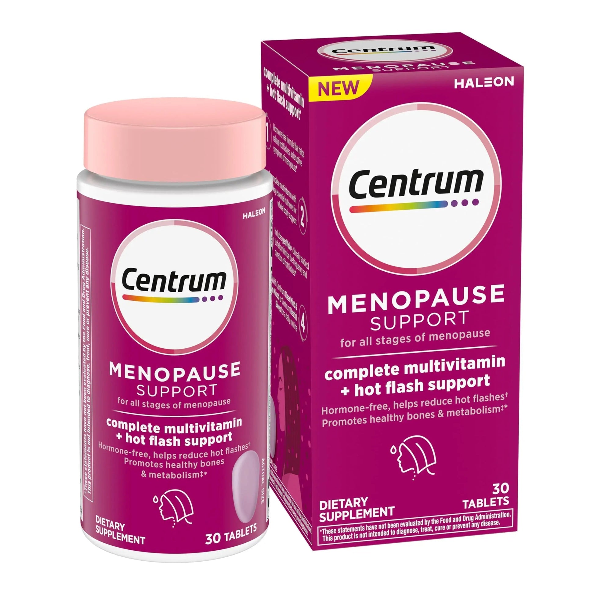 Centrum Complete Multivitamin Supplement + Hot Flash Support Menopause Support Tablets, with Clinically Studied geniVida, 30 Count Centrum buy supplements canada