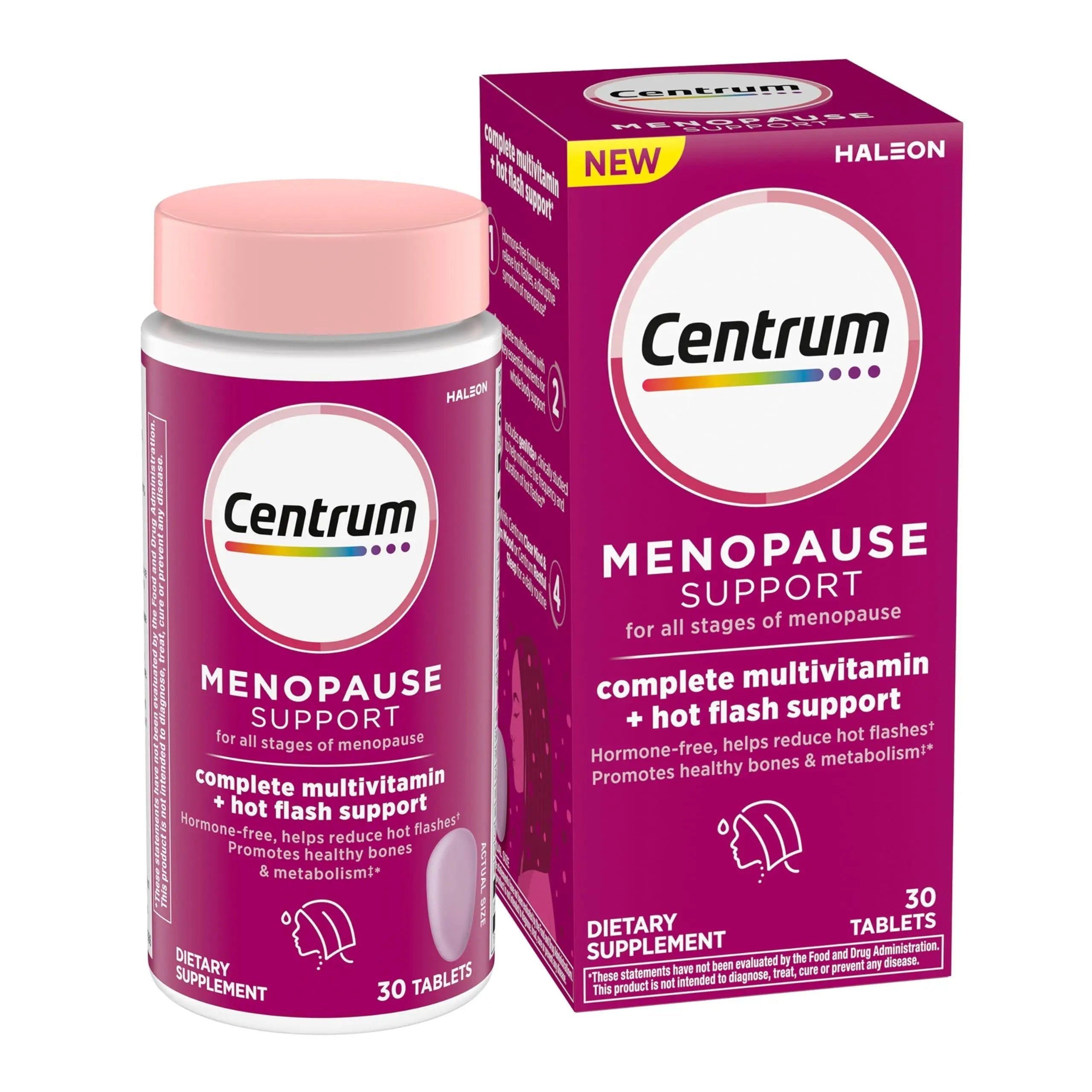 Centrum Complete Multivitamin Supplement + Hot Flash Support Menopause Support Tablets, with Clinically Studied geniVida, 30 Count Centrum buy supplements canada