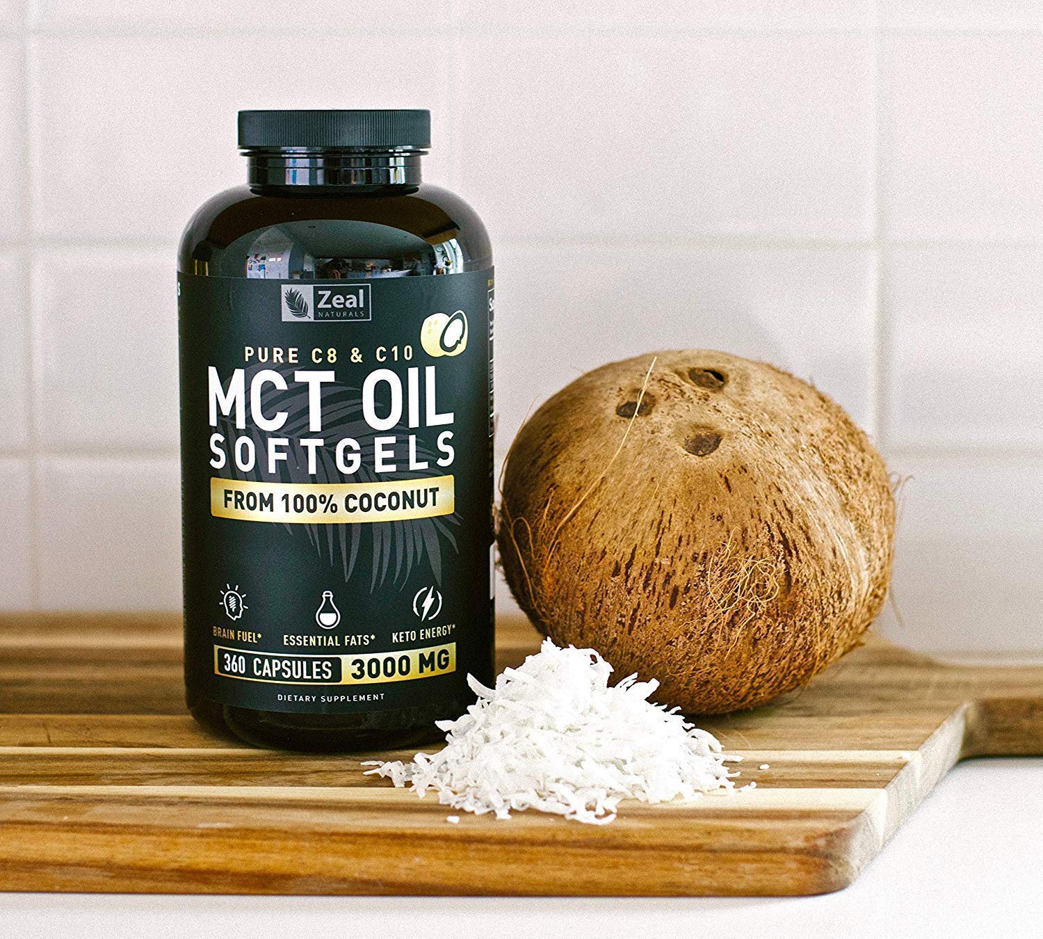 Pure MCT Oil Capsules (360 Softgels | 3000mg) 4 Month Supply Keto Pills w Unrefined Coconut Zeal Naturals buy supplements canada