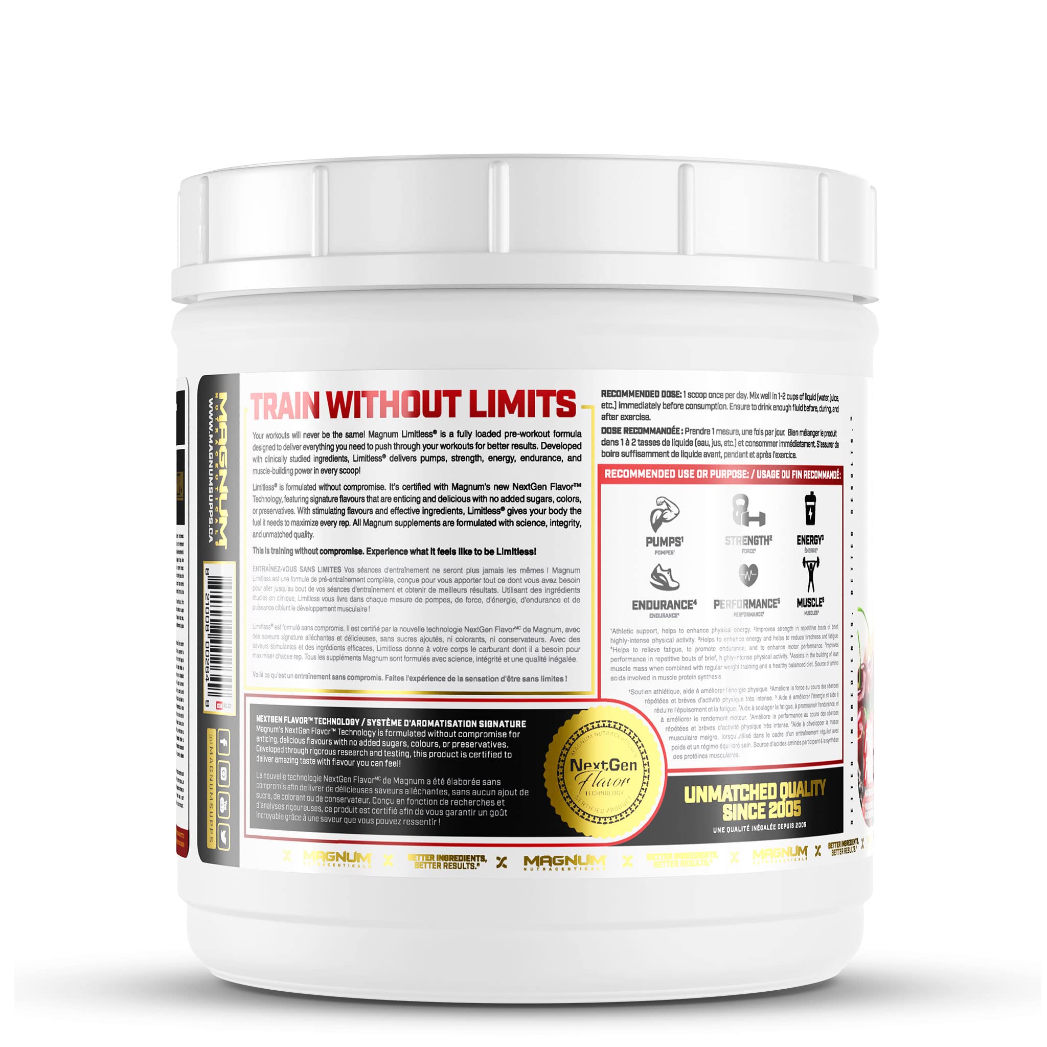 LIMITLESS Magnum 504g - Muscle Workout Powder, Sport Pre Workout for Men and Women LIMITLESS buy supplements canada
