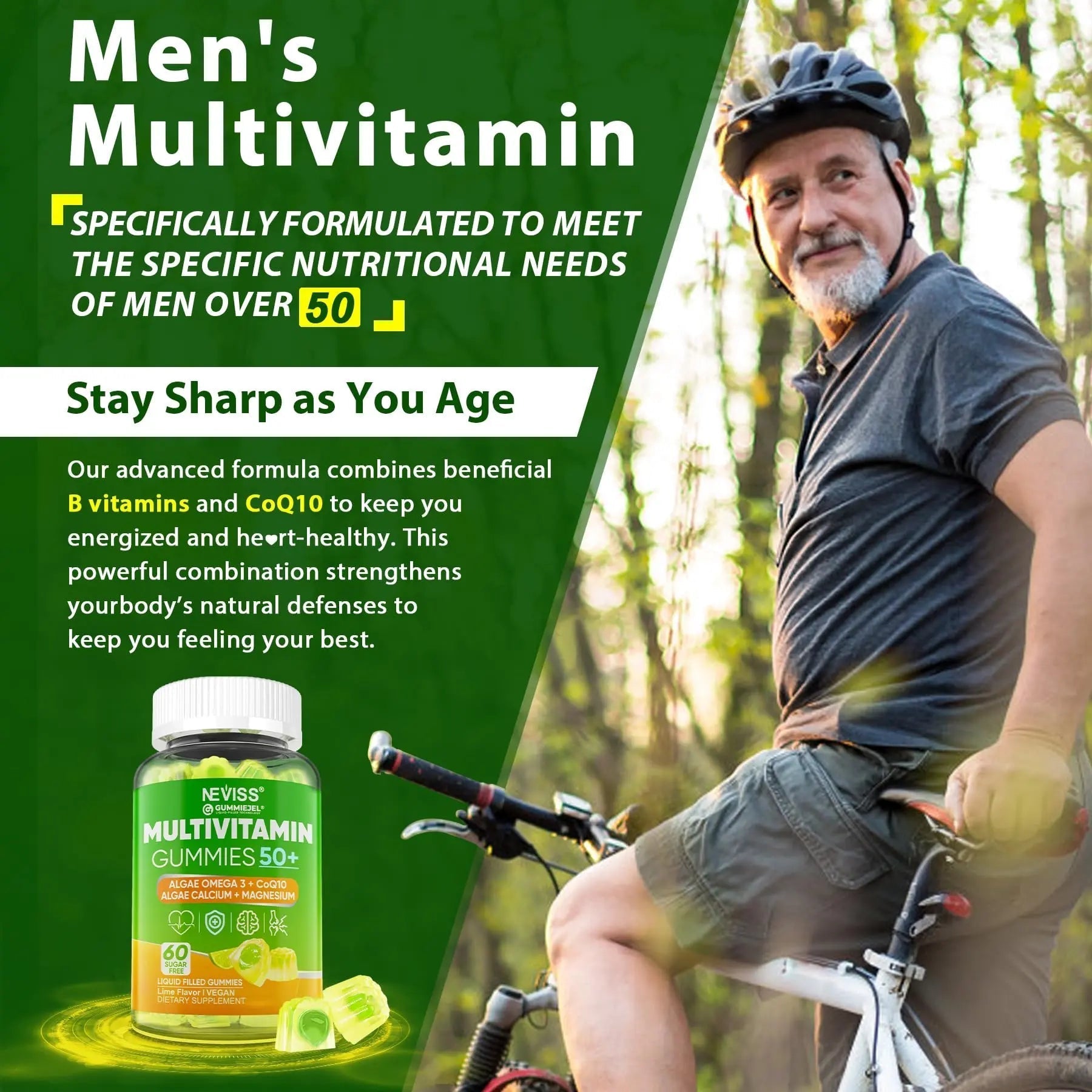 NEVISS Multivitamin for Men & Probiotics for Kids Teen + Veggie & Fruit Fiber Gummies NEVISS buy supplements canada