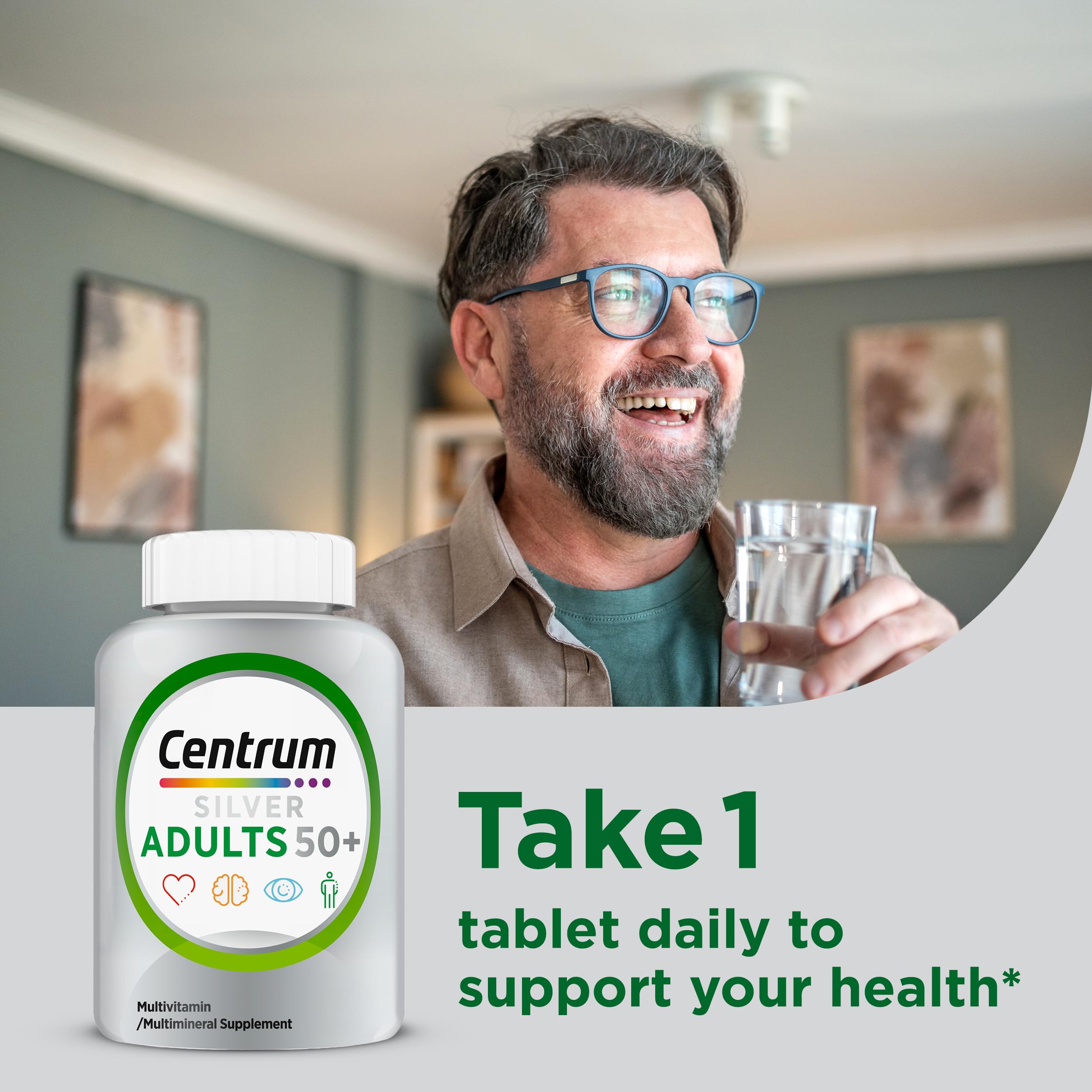 Centrum Silver Multivitamin for Adults 50 Plus, Multivitamin/Multimineral Supplement, Vitamin D3, B Vitamins, Gluten Free, Non-GMO Ingredients Centrum buy supplements canada