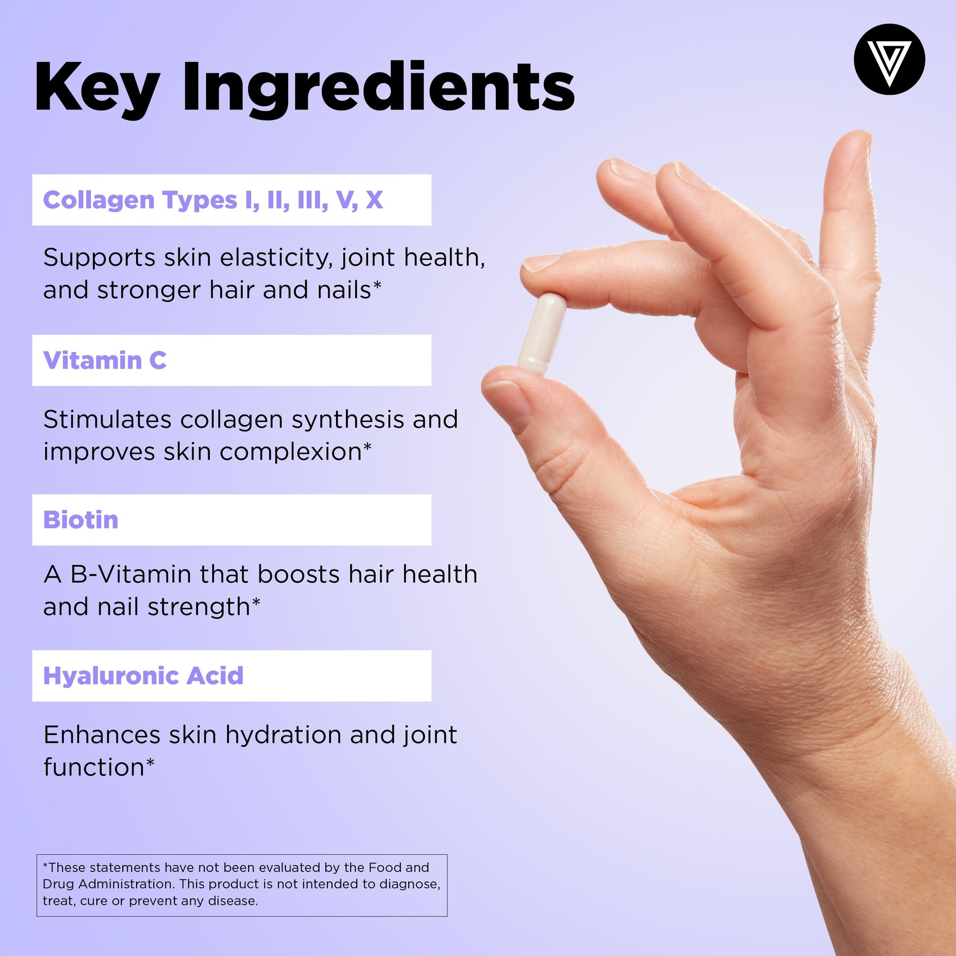 Vital Vitamins Multi Collagen Complex Plus - with Biotin, Hyaluronic Acid, Vitamin C - Type I, II, III, V, X - for Women & Men - Hair, Skin Vital Vitamins buy supplements canada