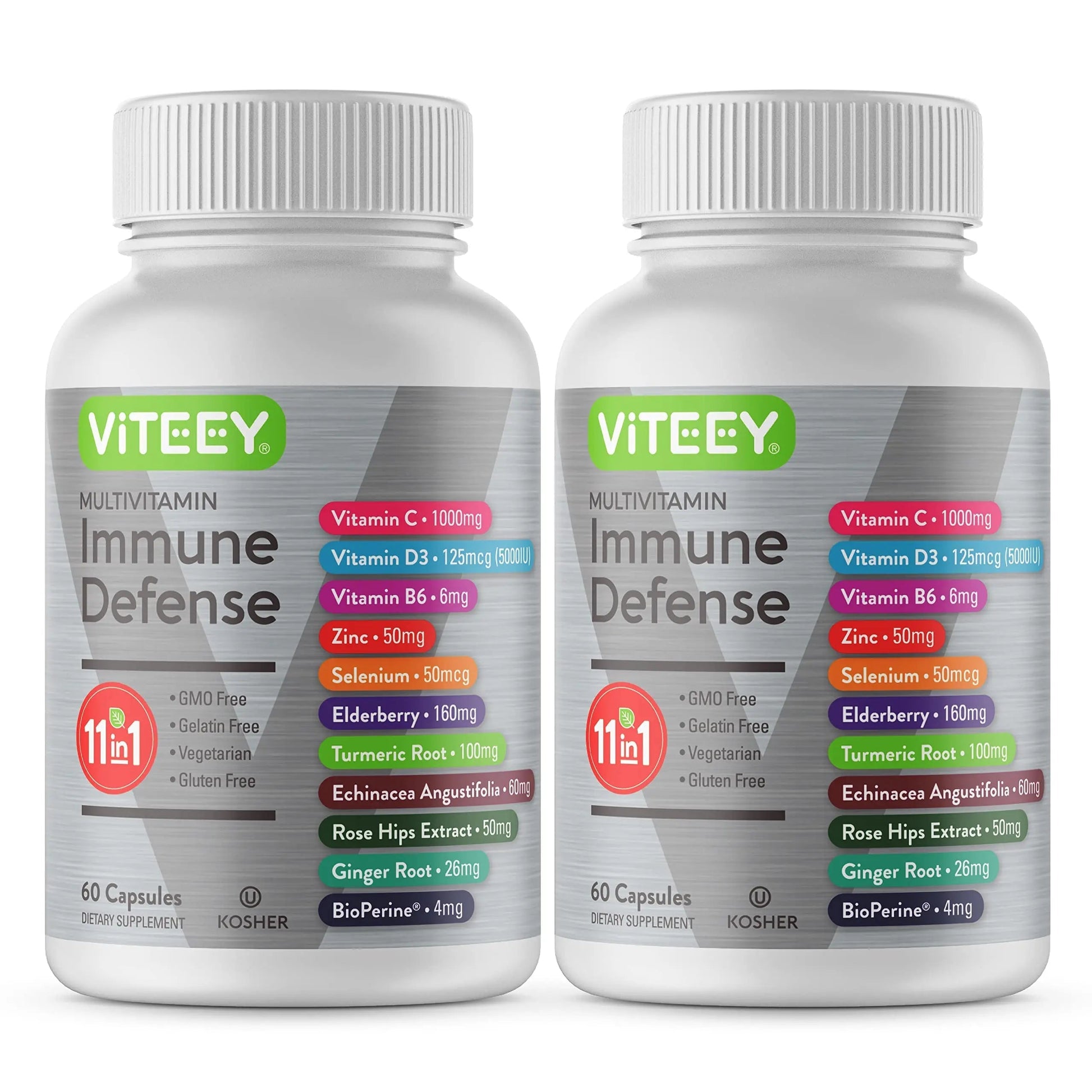 VITEEY 11 in 1 Immune Support Supplement - Immune Defense with Vitamin D3, B6, Echinacea, Turmeric, Rose-HIPS, Selenium Viteey buy supplements canada