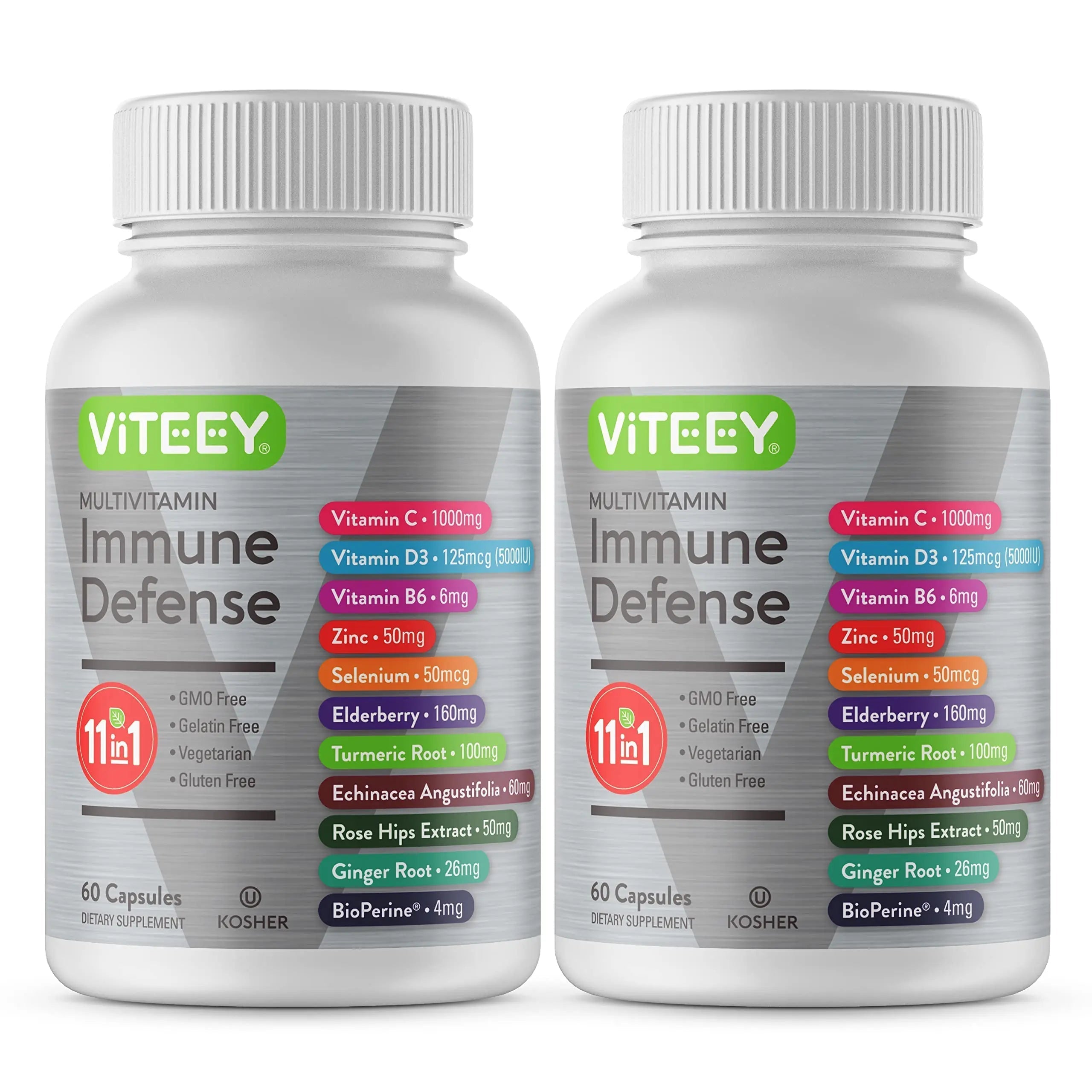 VITEEY 11 in 1 Immune Support Supplement - Immune Defense with Vitamin D3, B6, Echinacea, Turmeric, Rose-HIPS, Selenium Viteey buy supplements canada