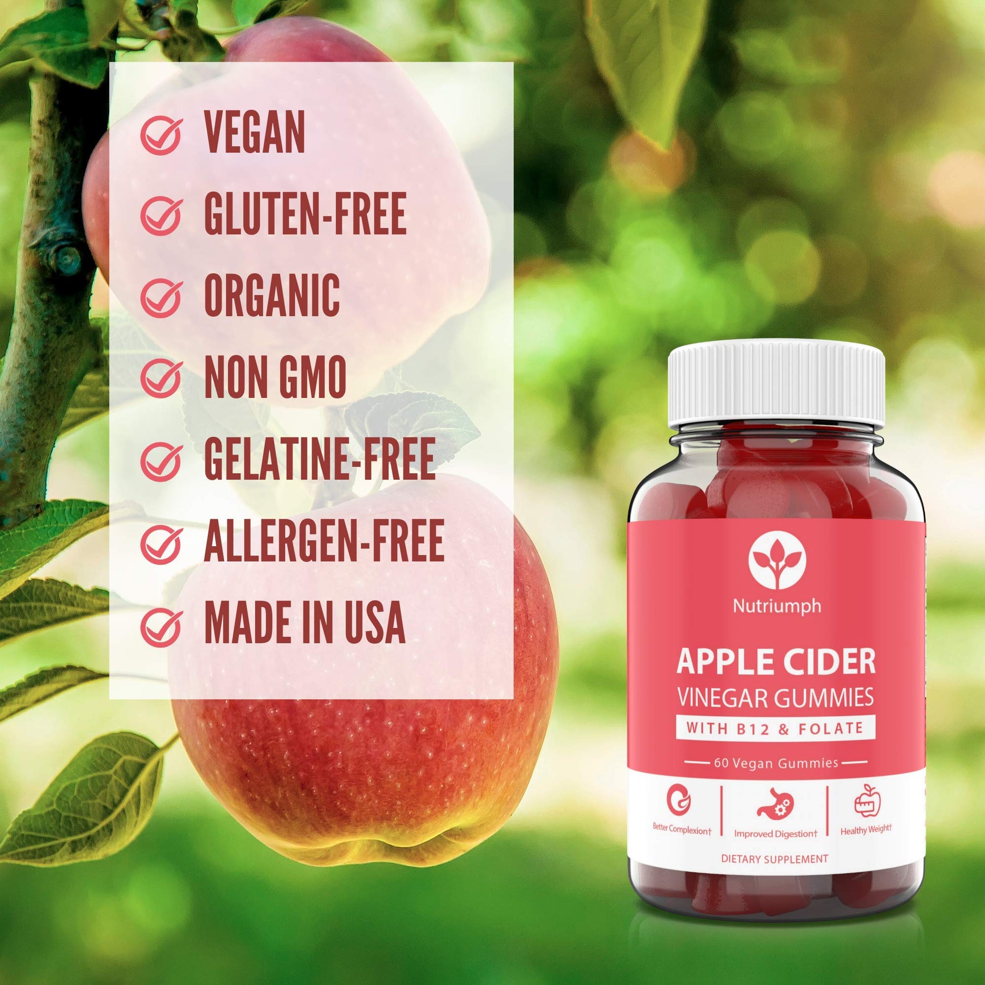 Nutriumph Apple Cider Vinegar Gummies with The Mother Vegan – Weight Loss, Detox Nutriumph buy supplements canada